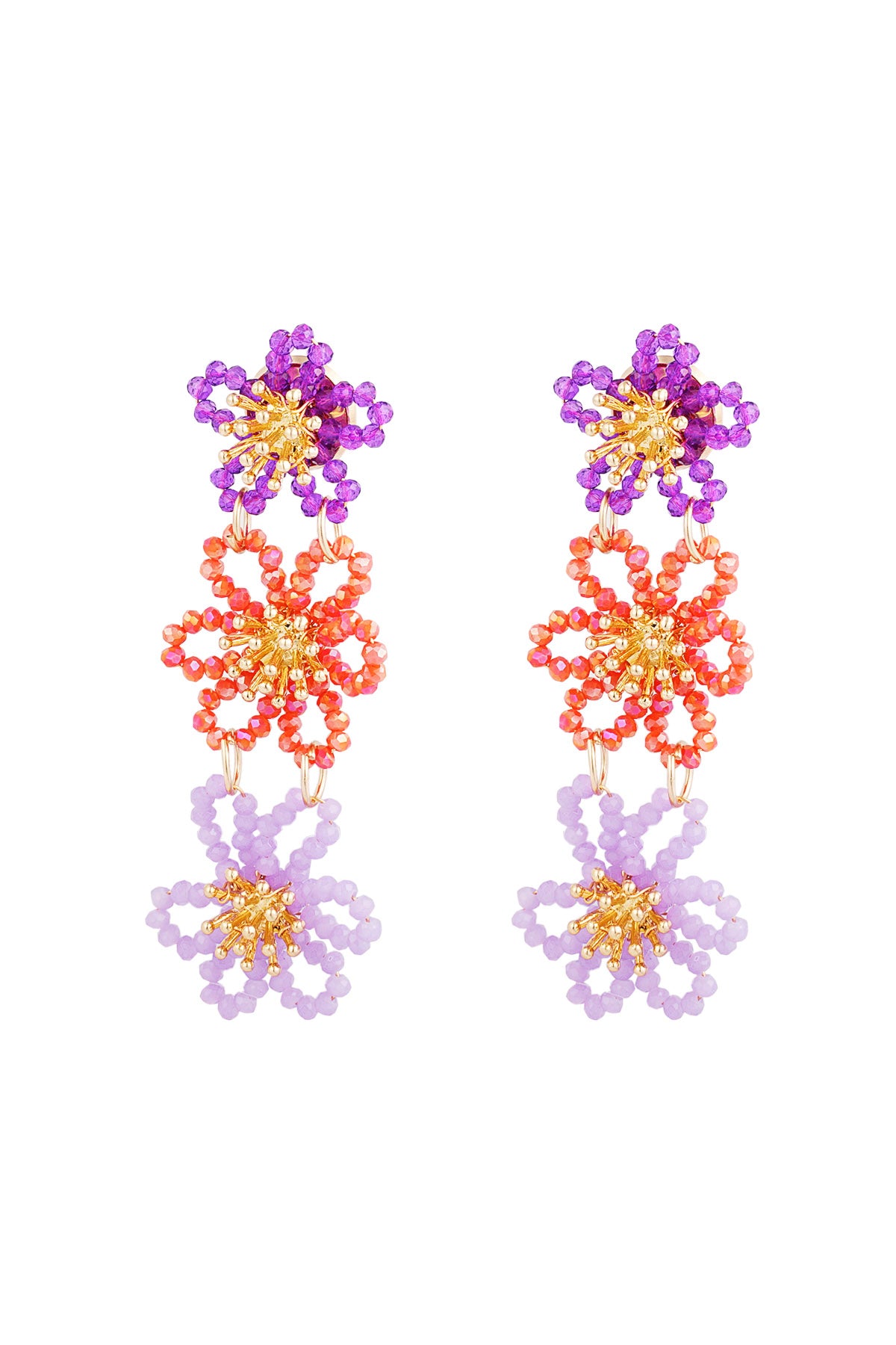 Elegant Multicolour Crystal Dangle Earrings for Women
