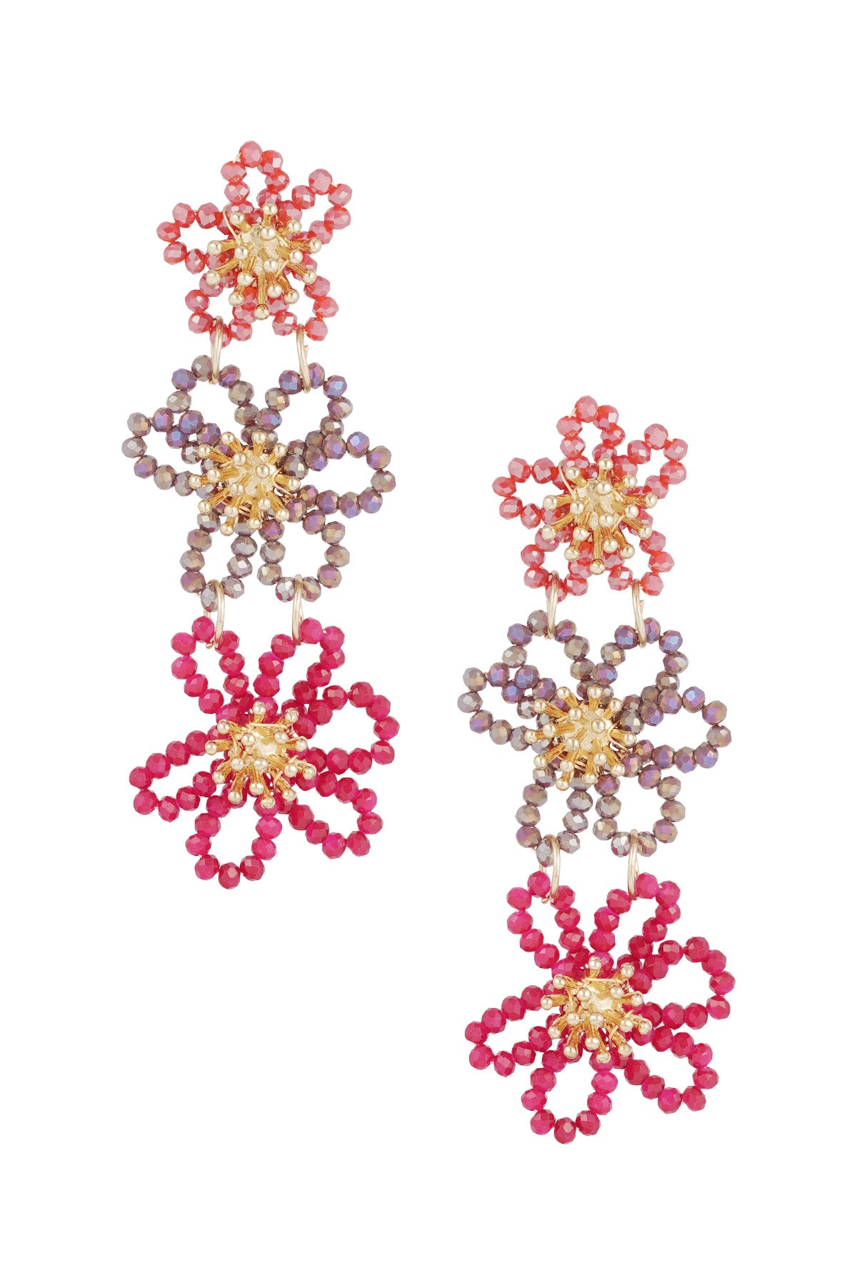 Elegant Multicolour Crystal Dangle Earrings for Women