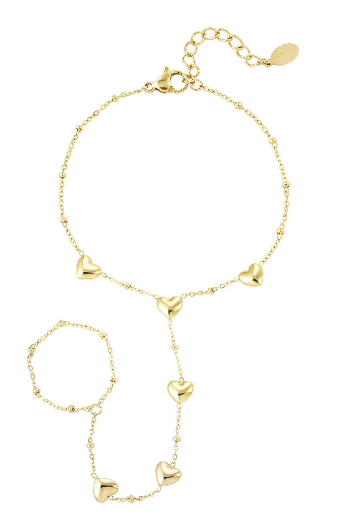 Elegant Hand Chain Bracelet in Silver & Gold
