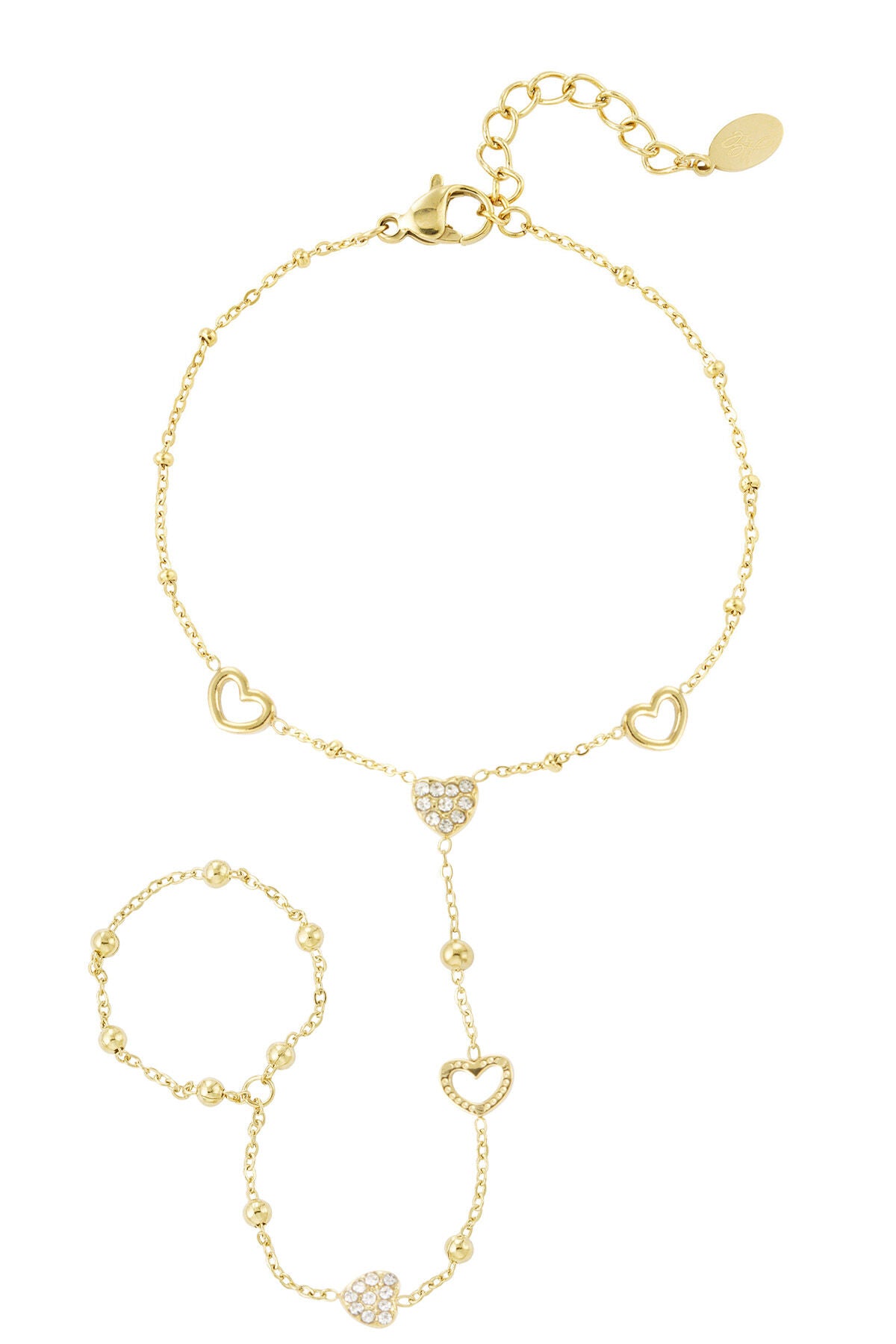 Elegant Hand Chain in Silver & Gold