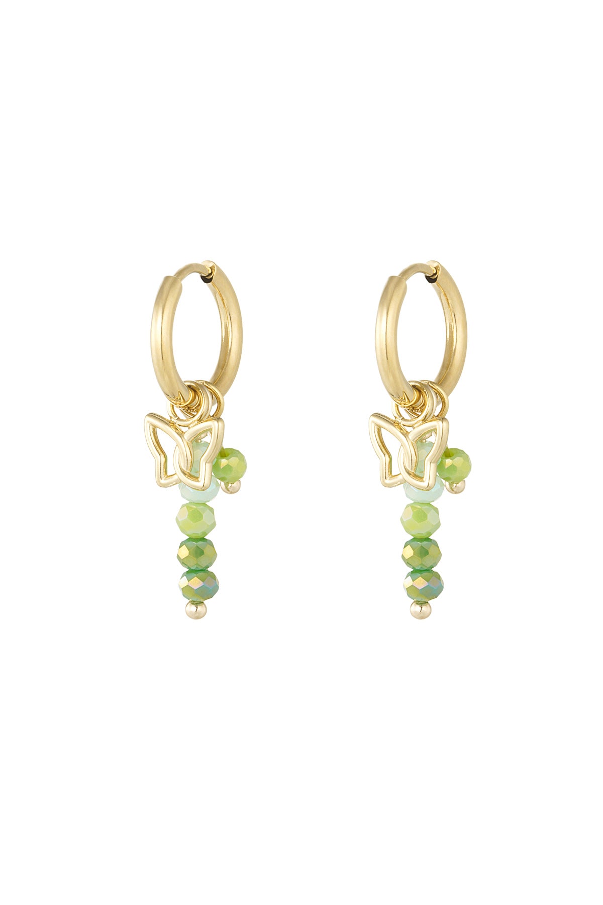 Charming Pink & Green Beaded Earrings for Spring
