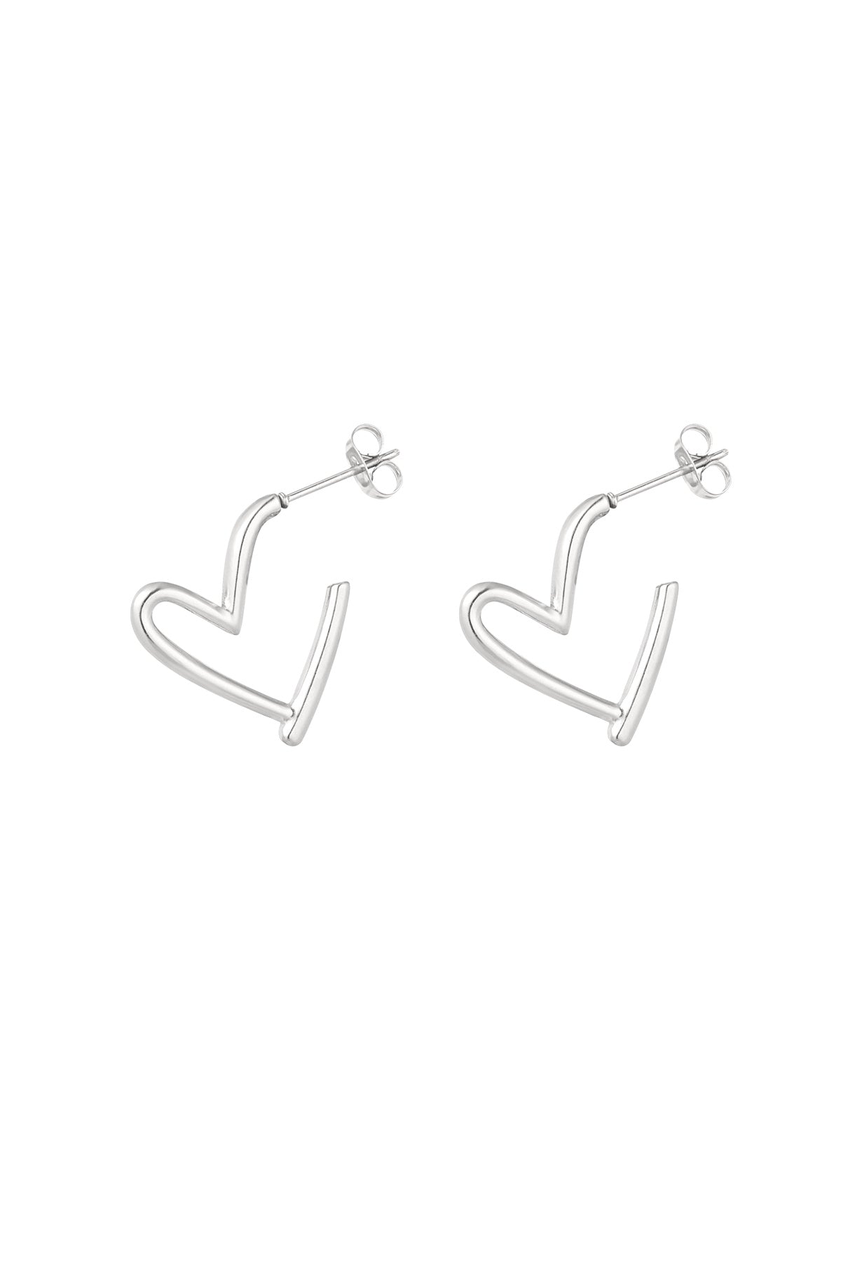 Stylish Stainless Steel Heart Hoop Earrings