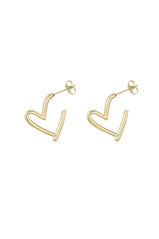 Stylish Stainless Steel Heart Hoop Earrings