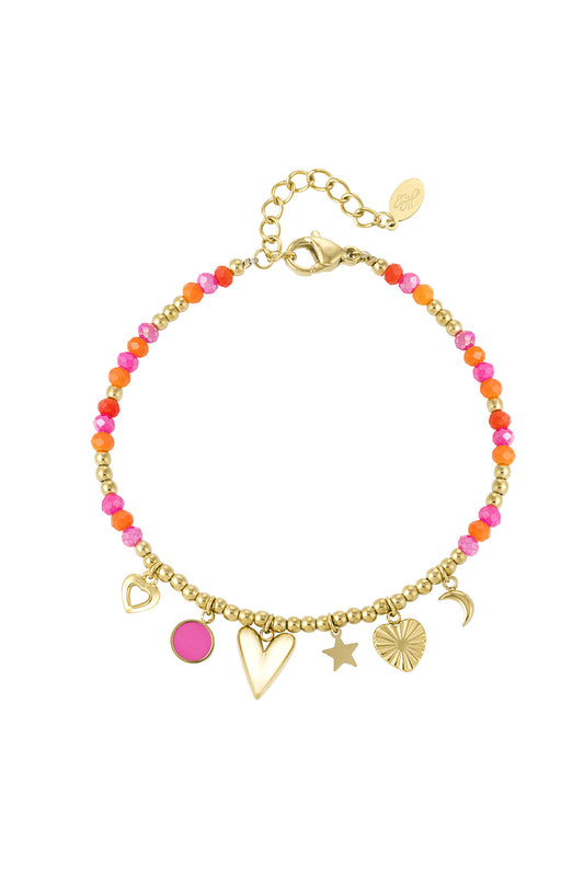 Bold Orange Beaded Bracelet - Make a Statement