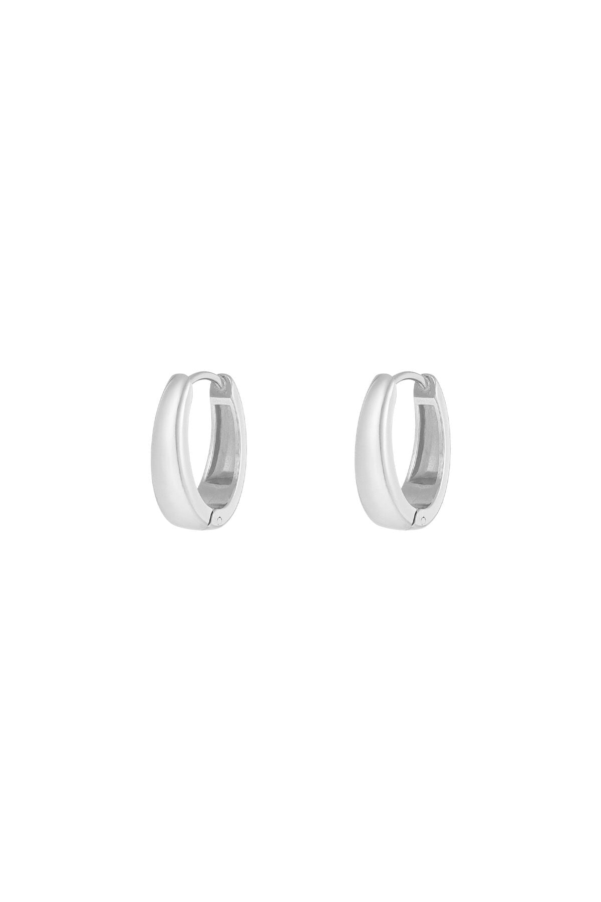 Stylish Stainless Steel Hoop Earrings - Silver & Gold