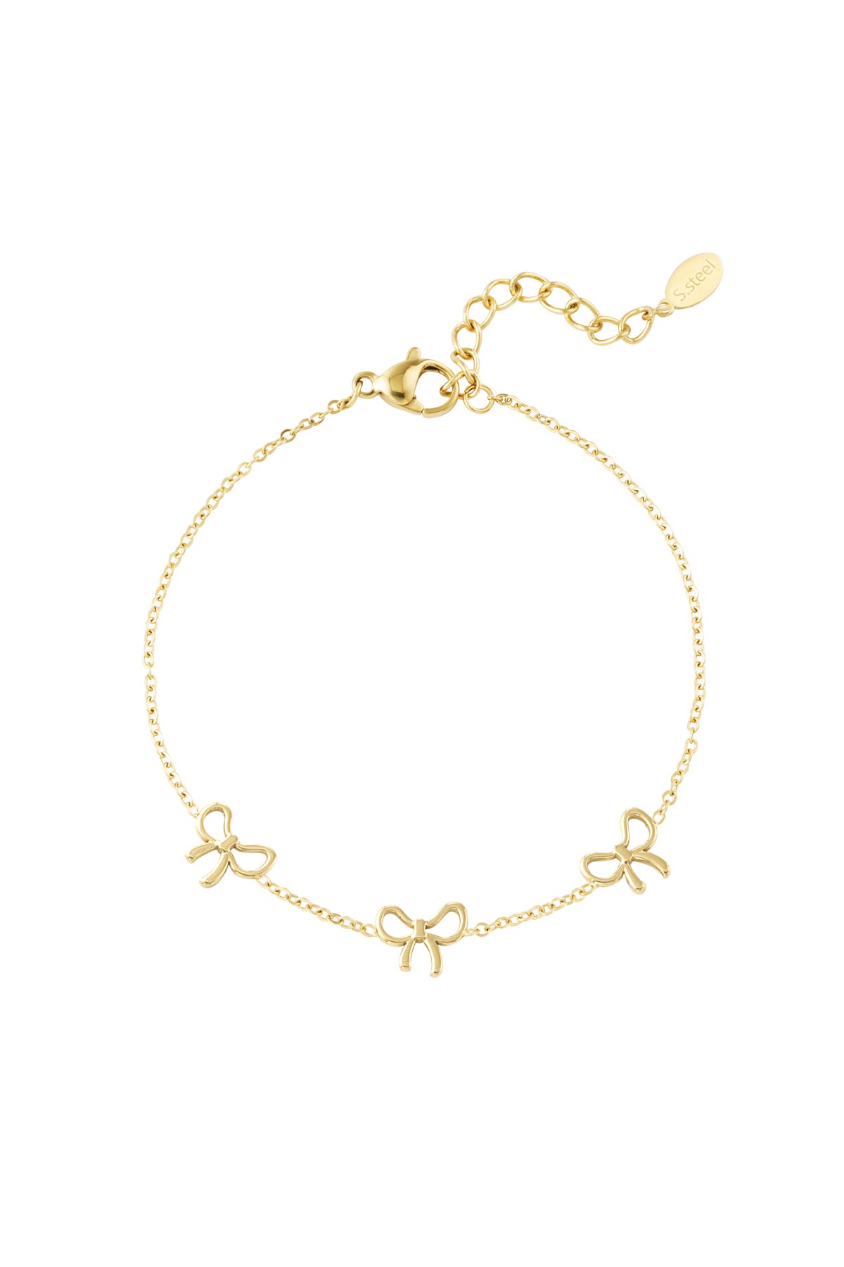 Elegant Stainless Steel Charm Bracelet - Silver & Gold