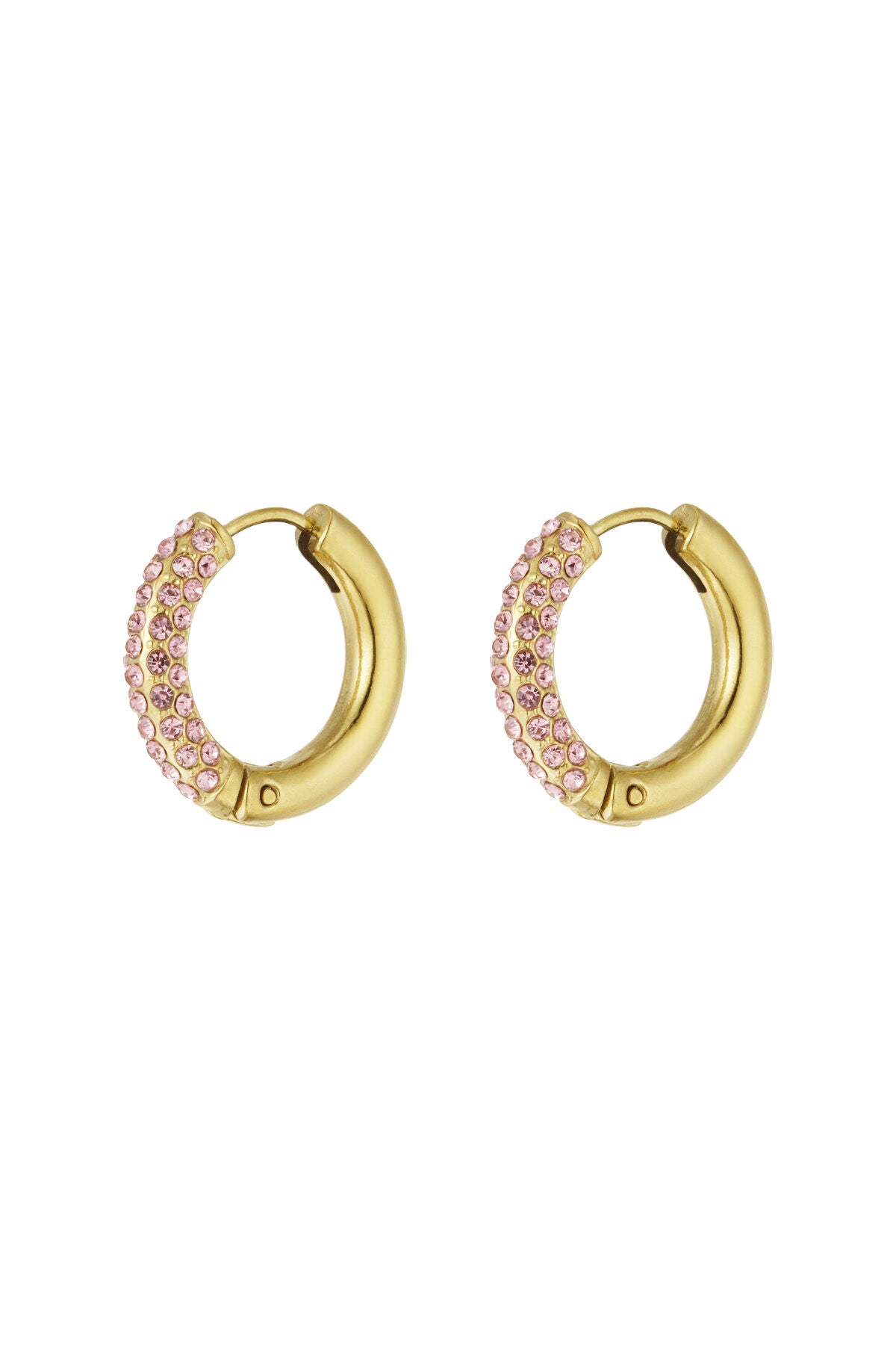Stylish Pink, Green, and Gold Hoop Earrings for Women