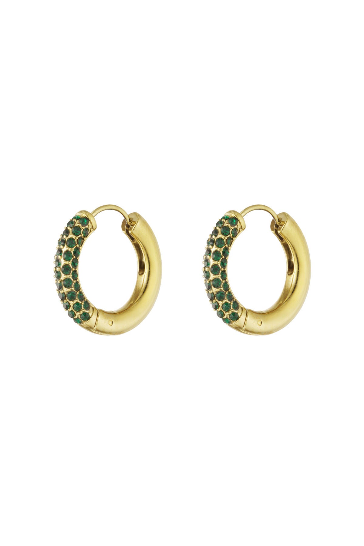 Stylish Pink, Green, and Gold Hoop Earrings for Women