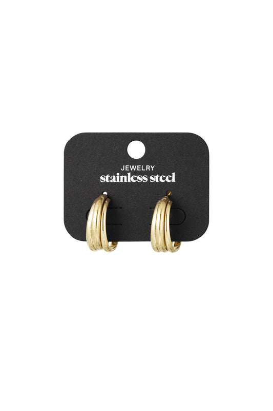 Stylish Statement Hoop Earrings in Silver & Gold