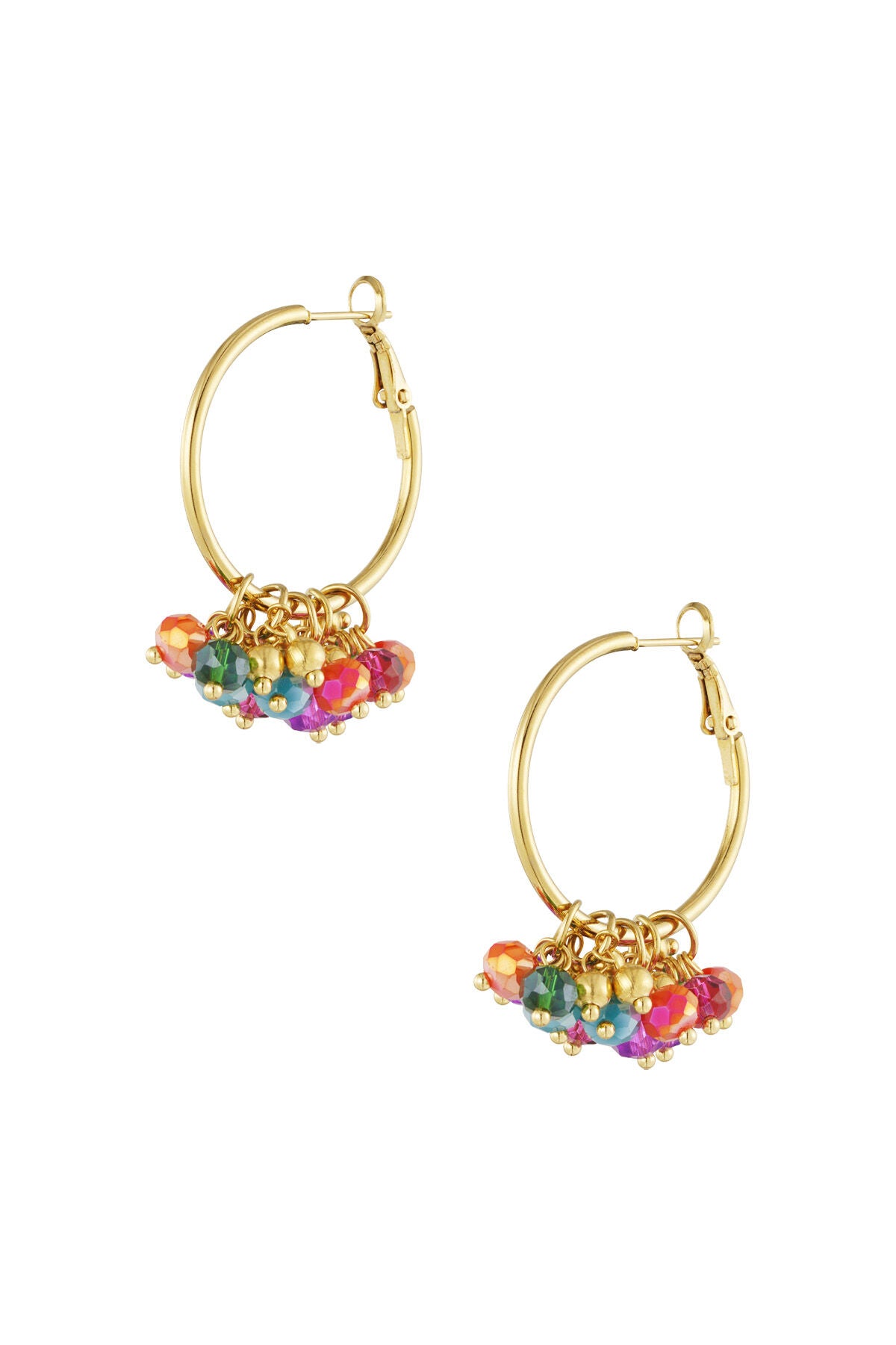 Stylish Multicolor Stainless Steel Hoop Earrings