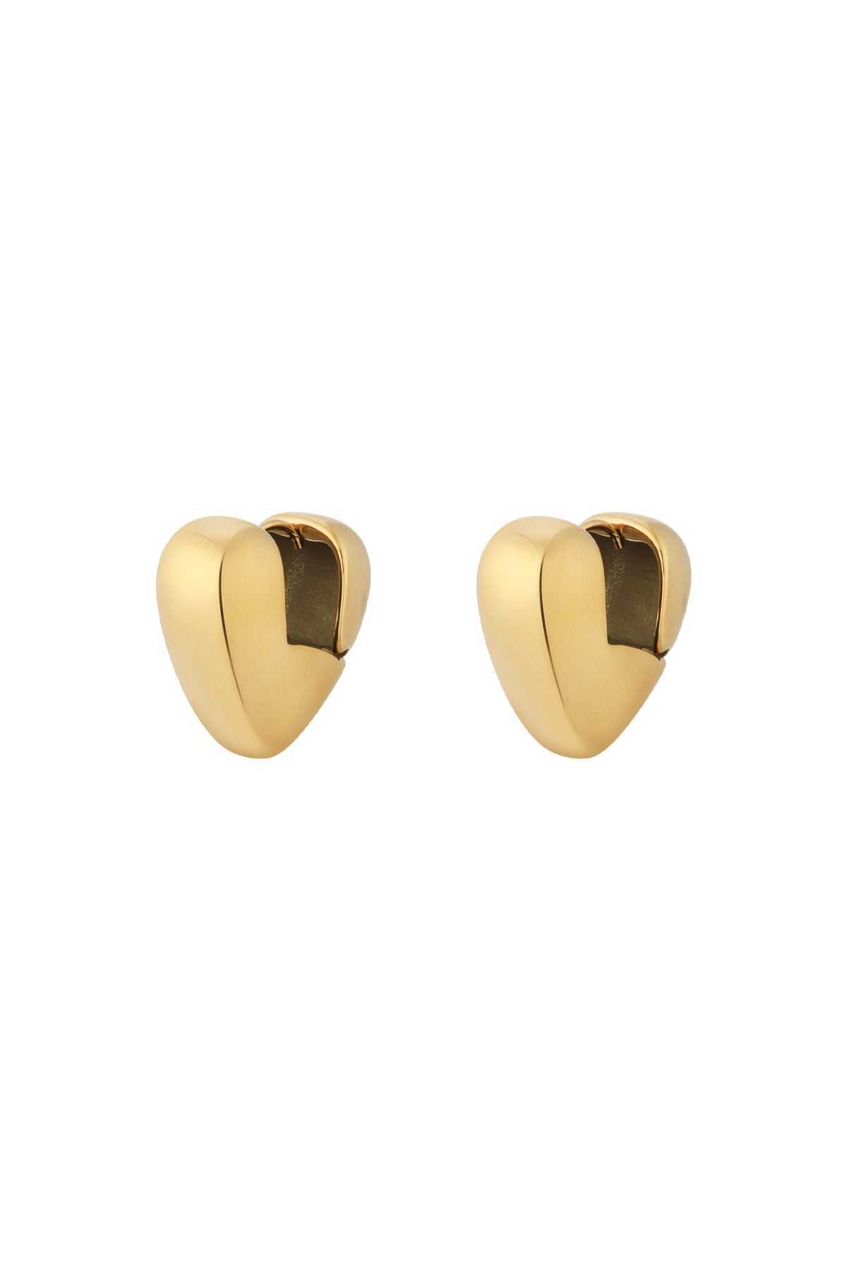 Elegant 14K Gold Plated Heart Hoop Earrings