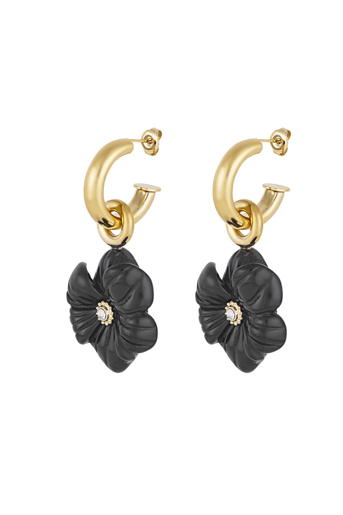 Elegant Red and Black Statement Drop Earrings