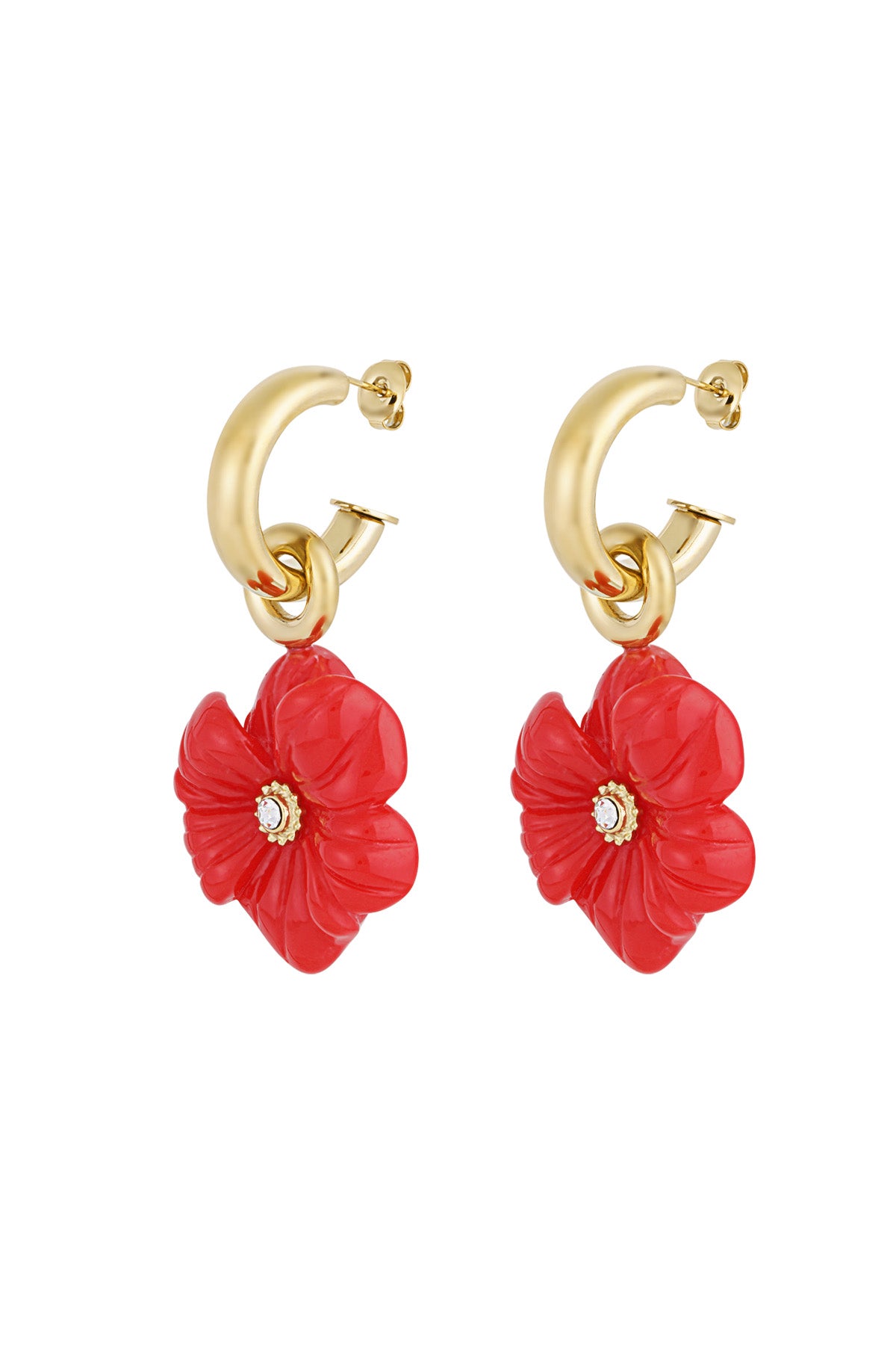 Elegant Red and Black Statement Drop Earrings