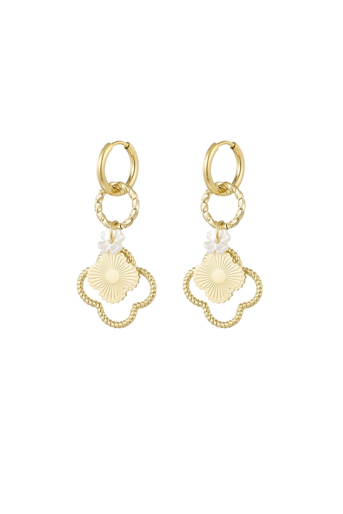 Elegant Drop Earrings in Silver & Gold