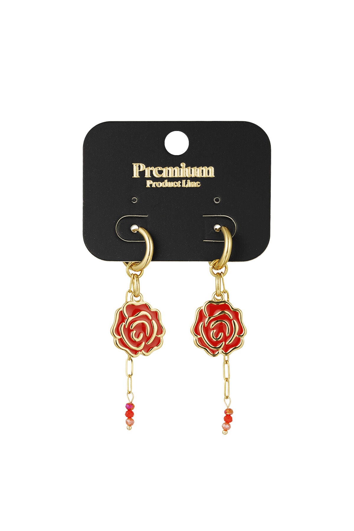 Elegant Pink & Red Statement Drop Earrings