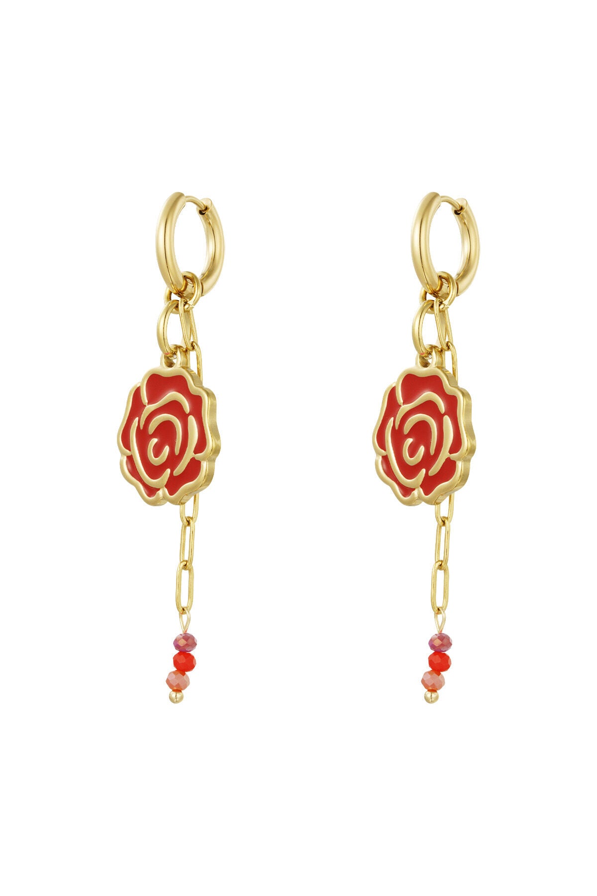 Elegant Pink & Red Statement Drop Earrings
