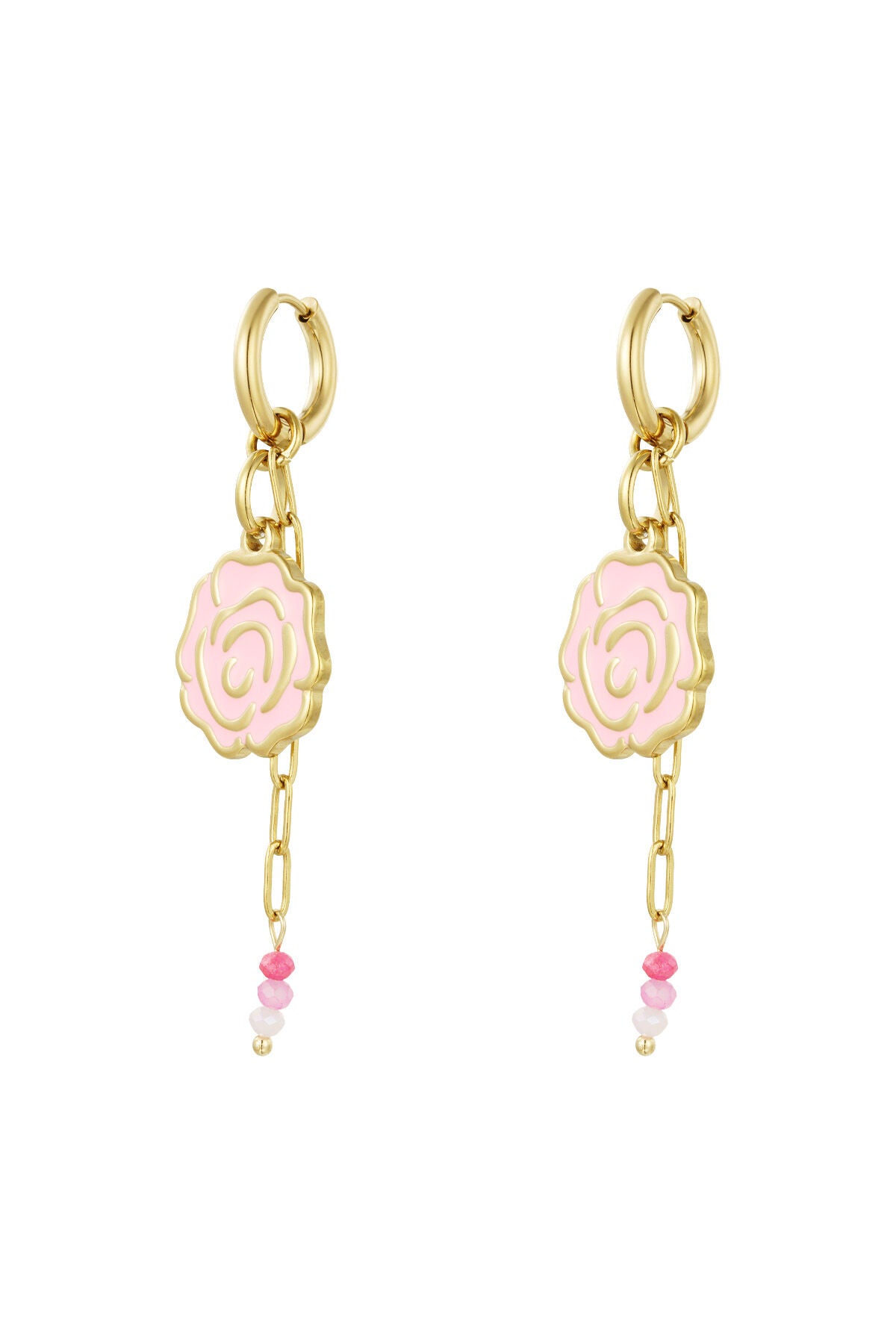 Elegant Pink & Red Statement Drop Earrings