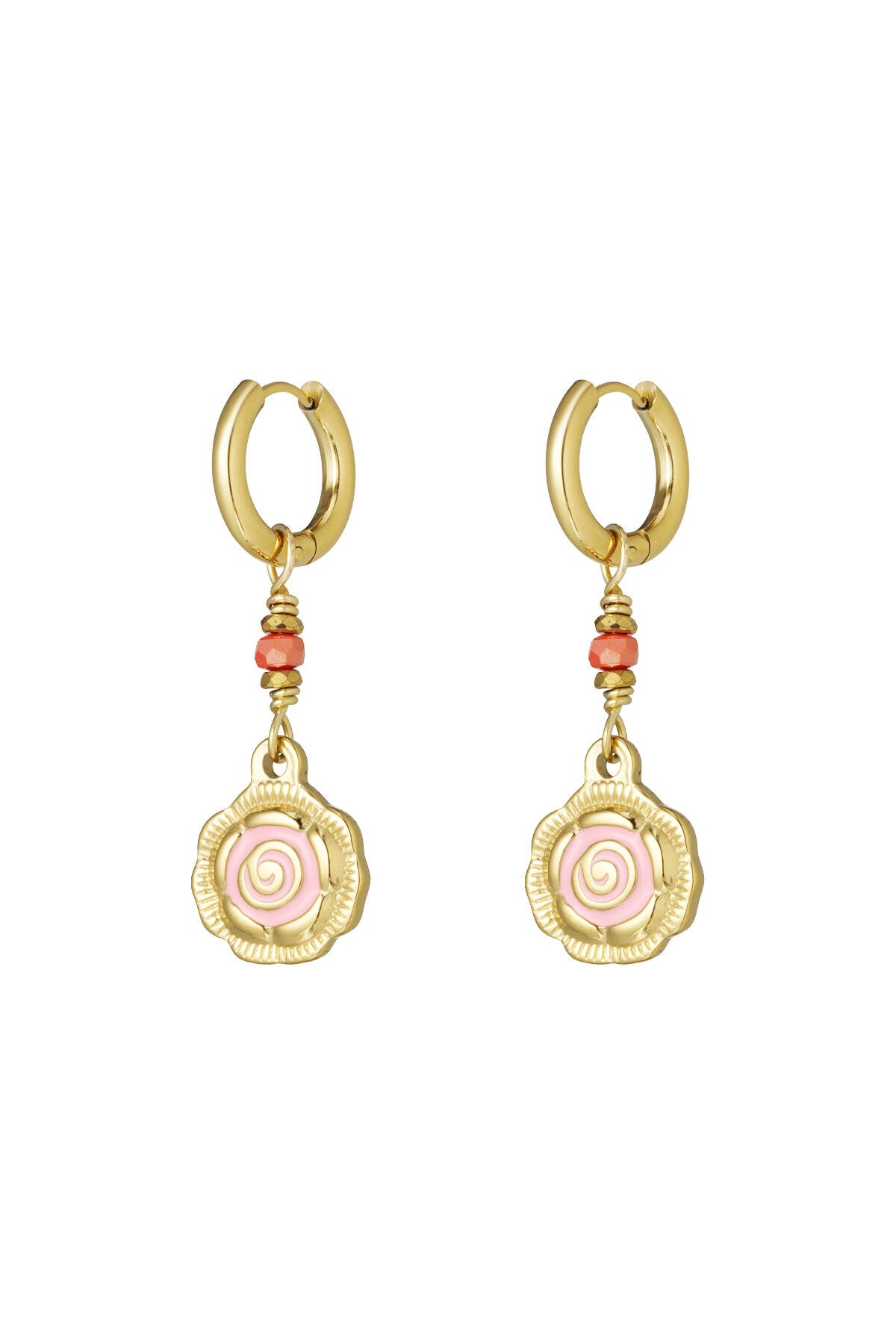 Elegant Pink & Red Drop Earrings for Statement Style