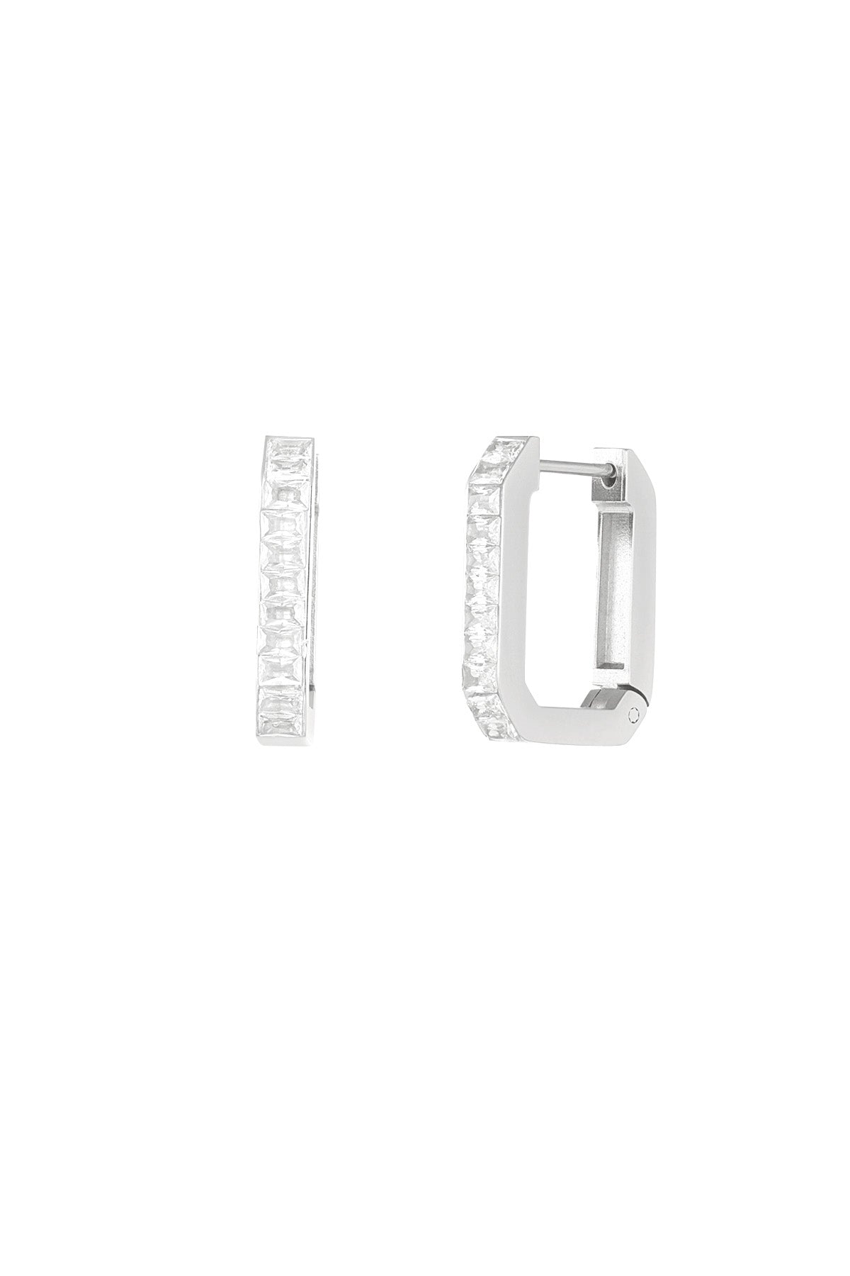 Stylish Irregular Rhinestone Hoop Earrings for Daily Wear