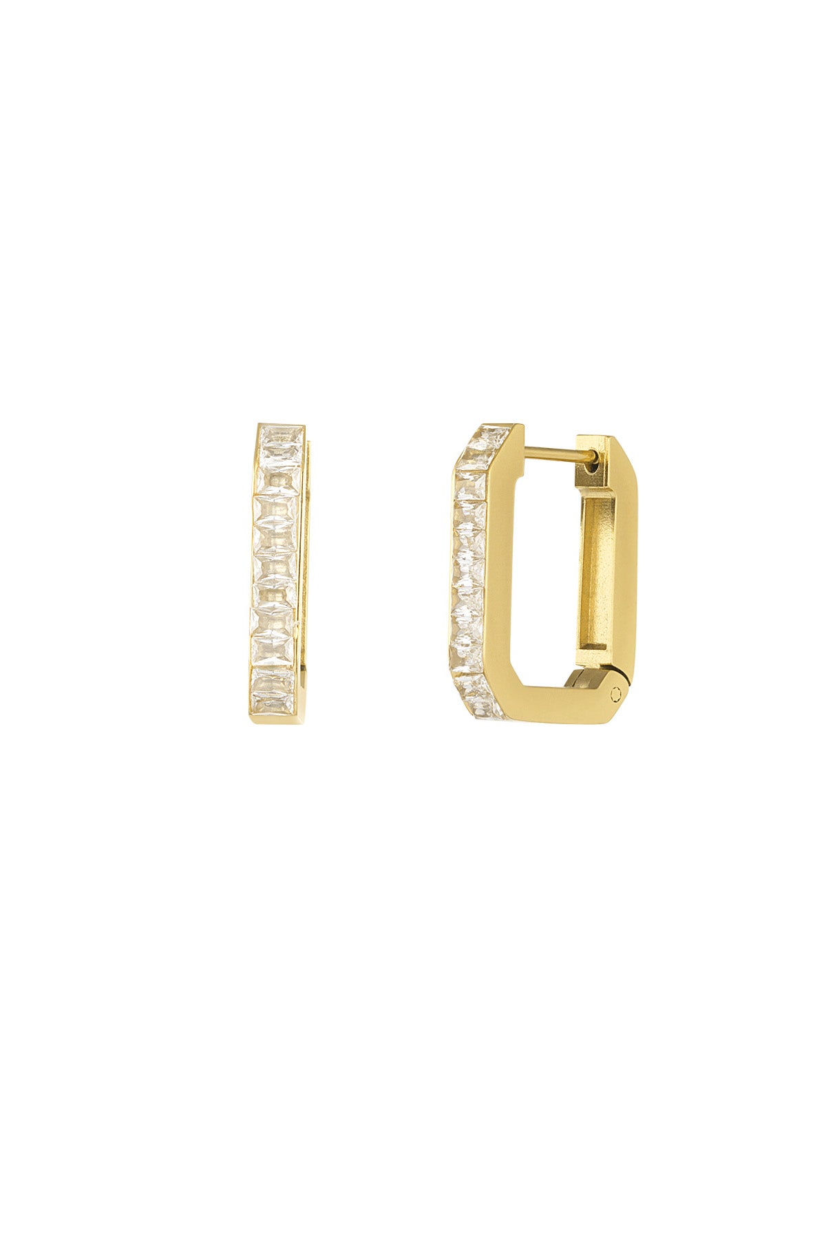 Stylish Irregular Rhinestone Hoop Earrings for Daily Wear
