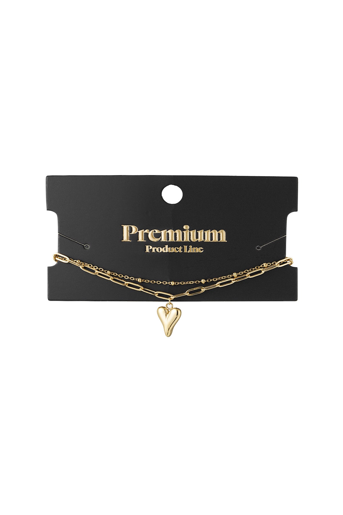 Chic Heart Charm Bracelet in Silver and Gold