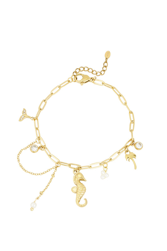 Elegant 304S Steel Charm Bracelets in Silver & Gold