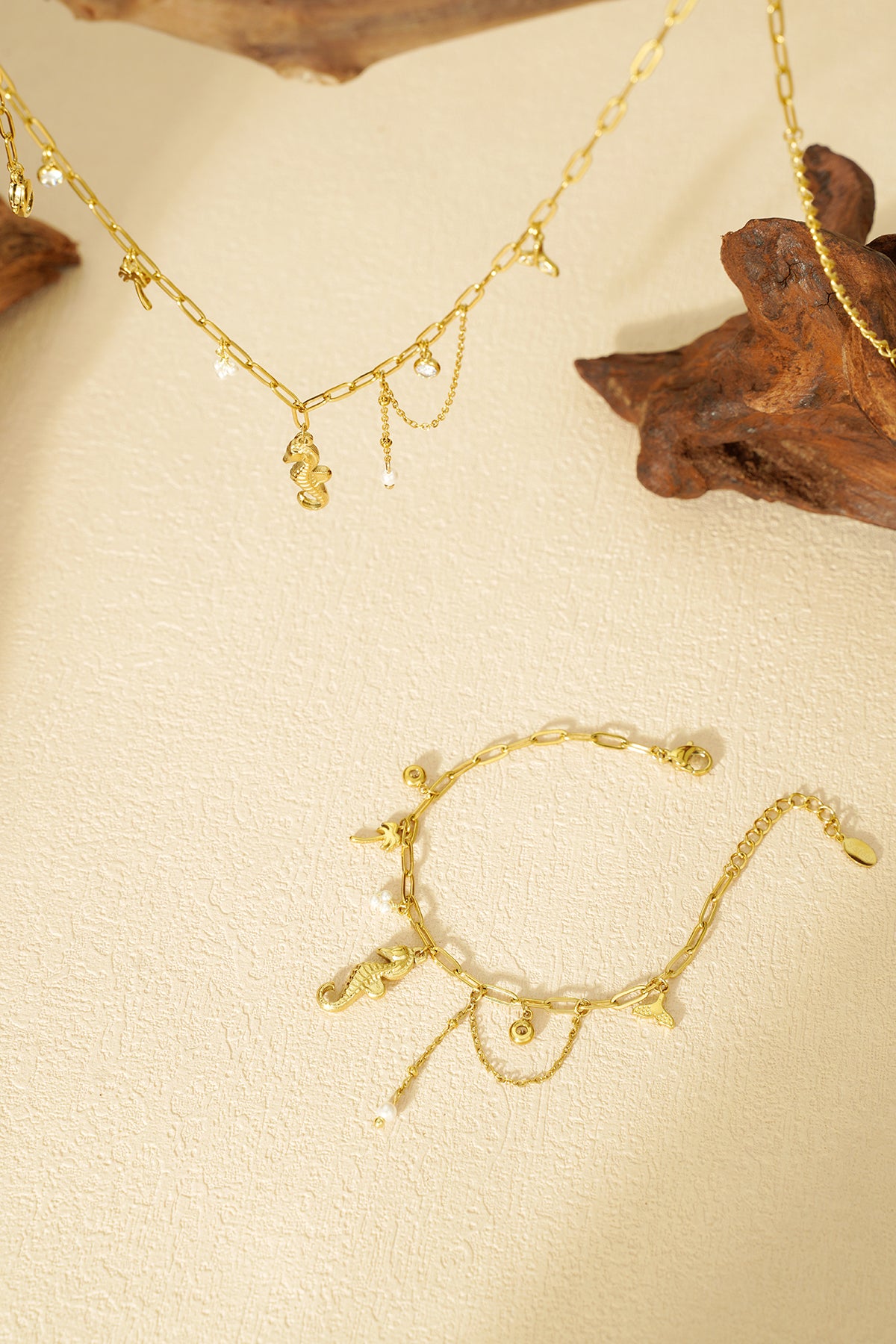 Elegant 304S Steel Charm Bracelets in Silver & Gold