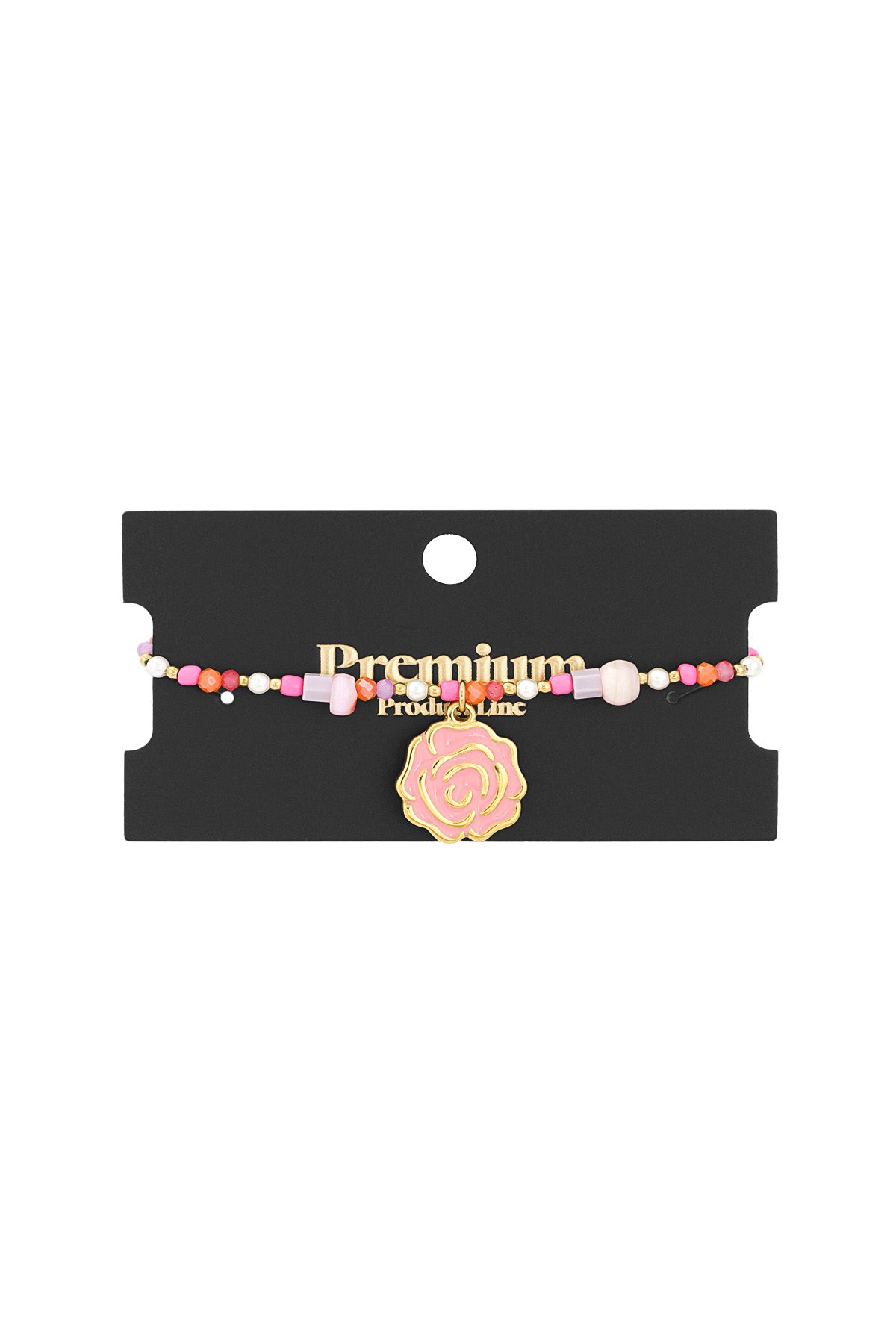Chic Pink Beaded Bracelet in 304S Steel