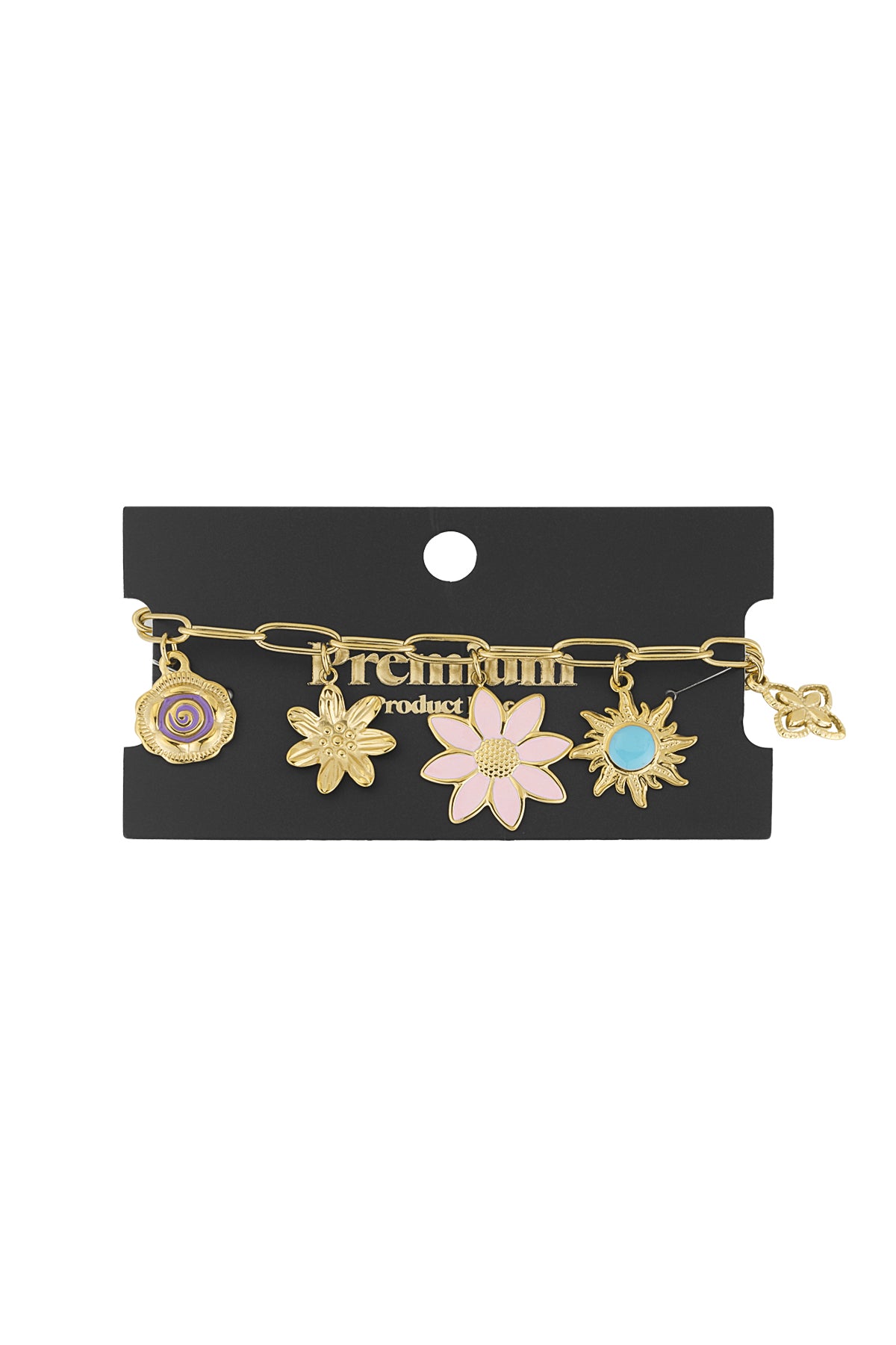 Elegant Statement Charm Bracelet in Silver & Gold