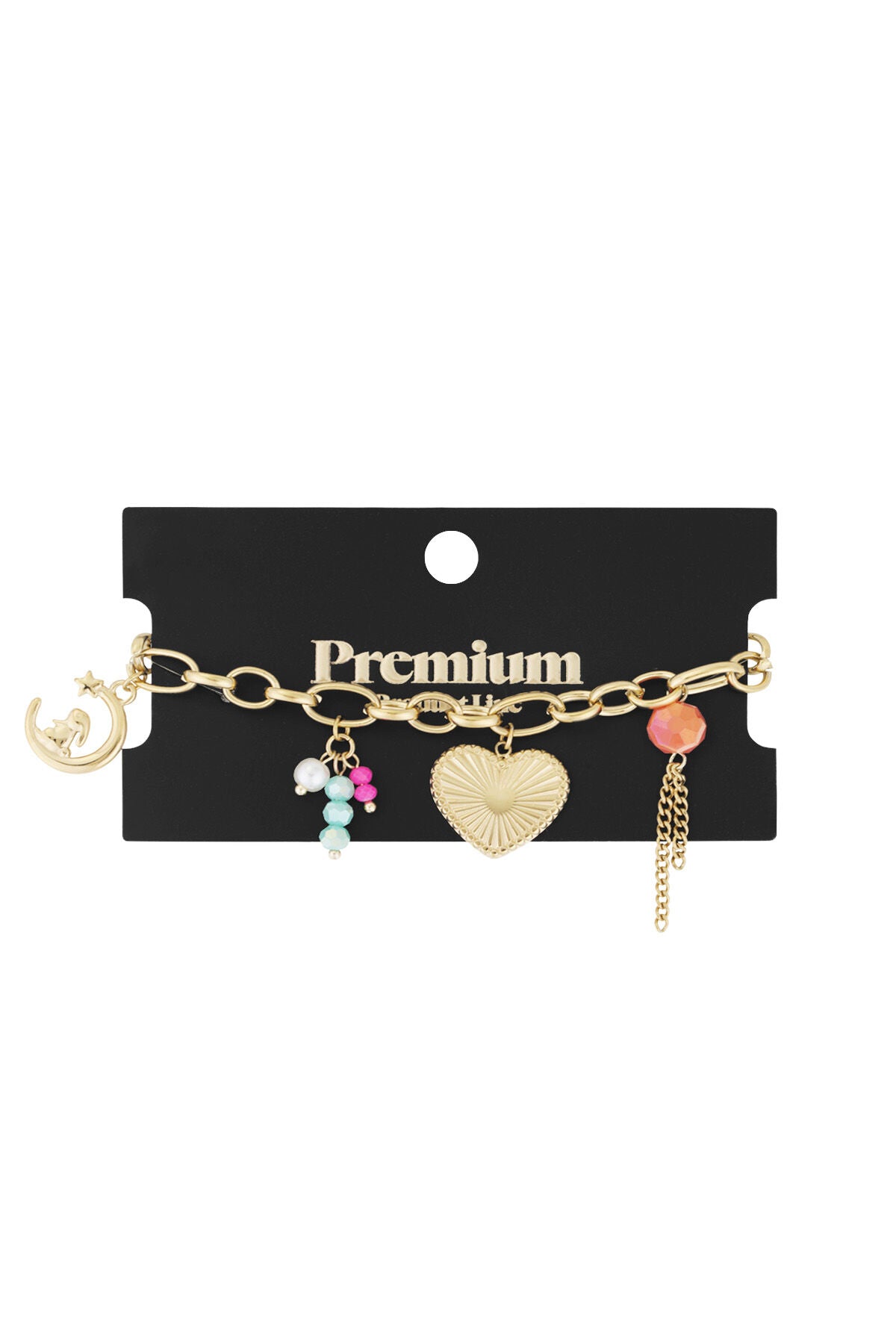 Elegant Statement Charm Bracelet in Silver & Gold