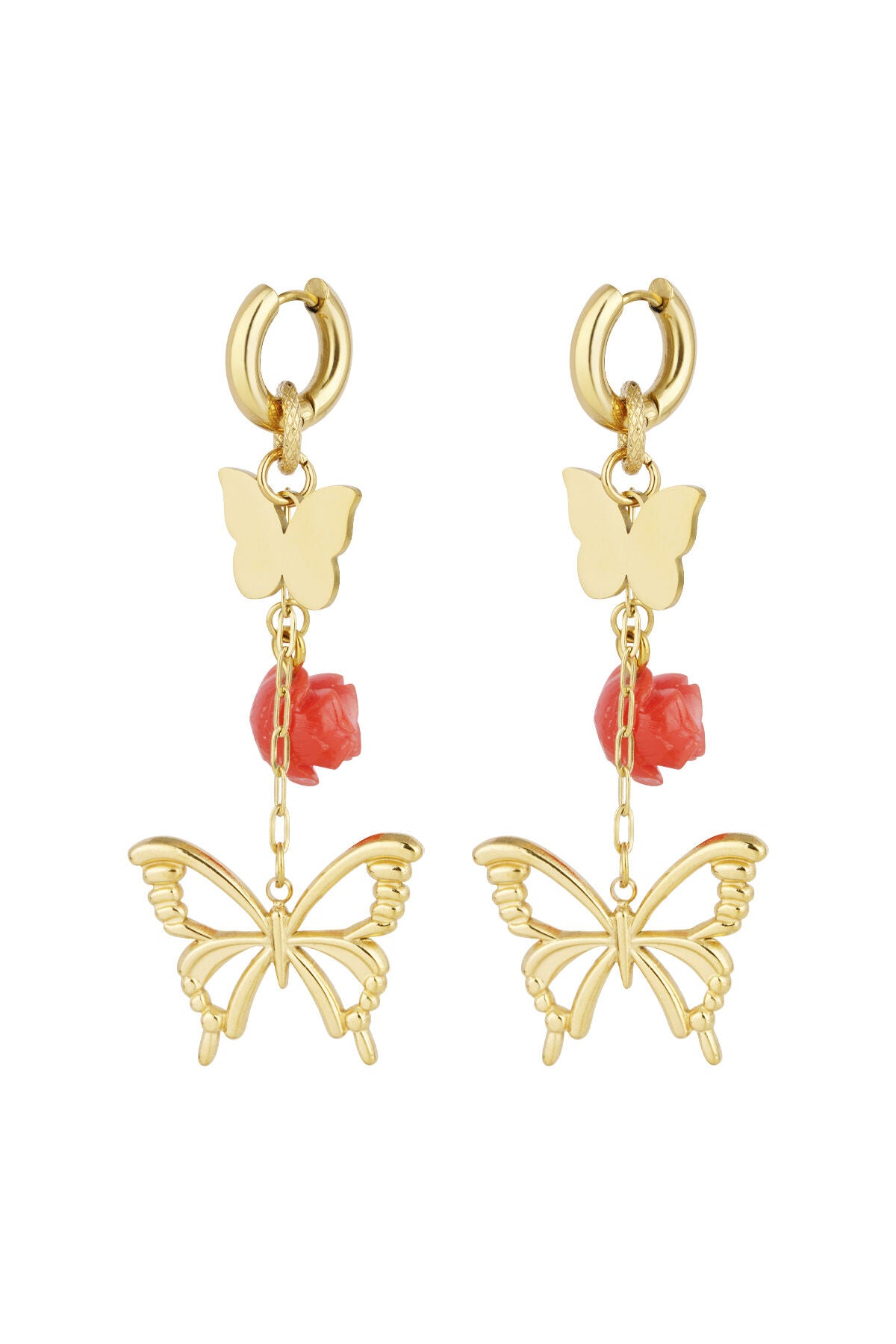 Stylish Drop Earrings in Silver & Gold