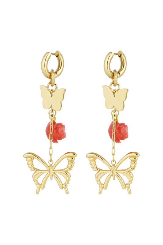 Stylish Drop Earrings in Silver & Gold