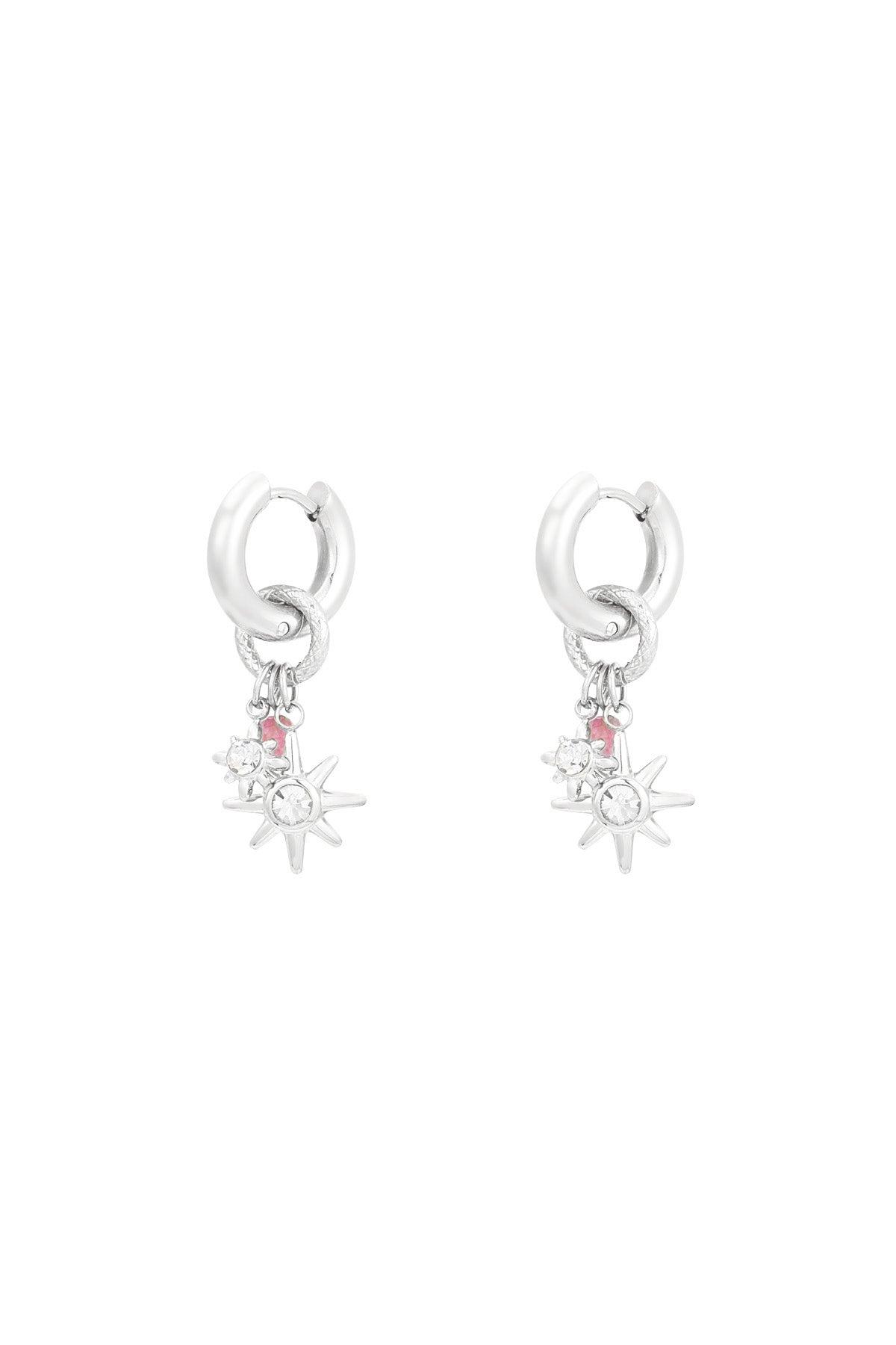 Elegant Pink & Silver Drop Earrings for Timeless Style