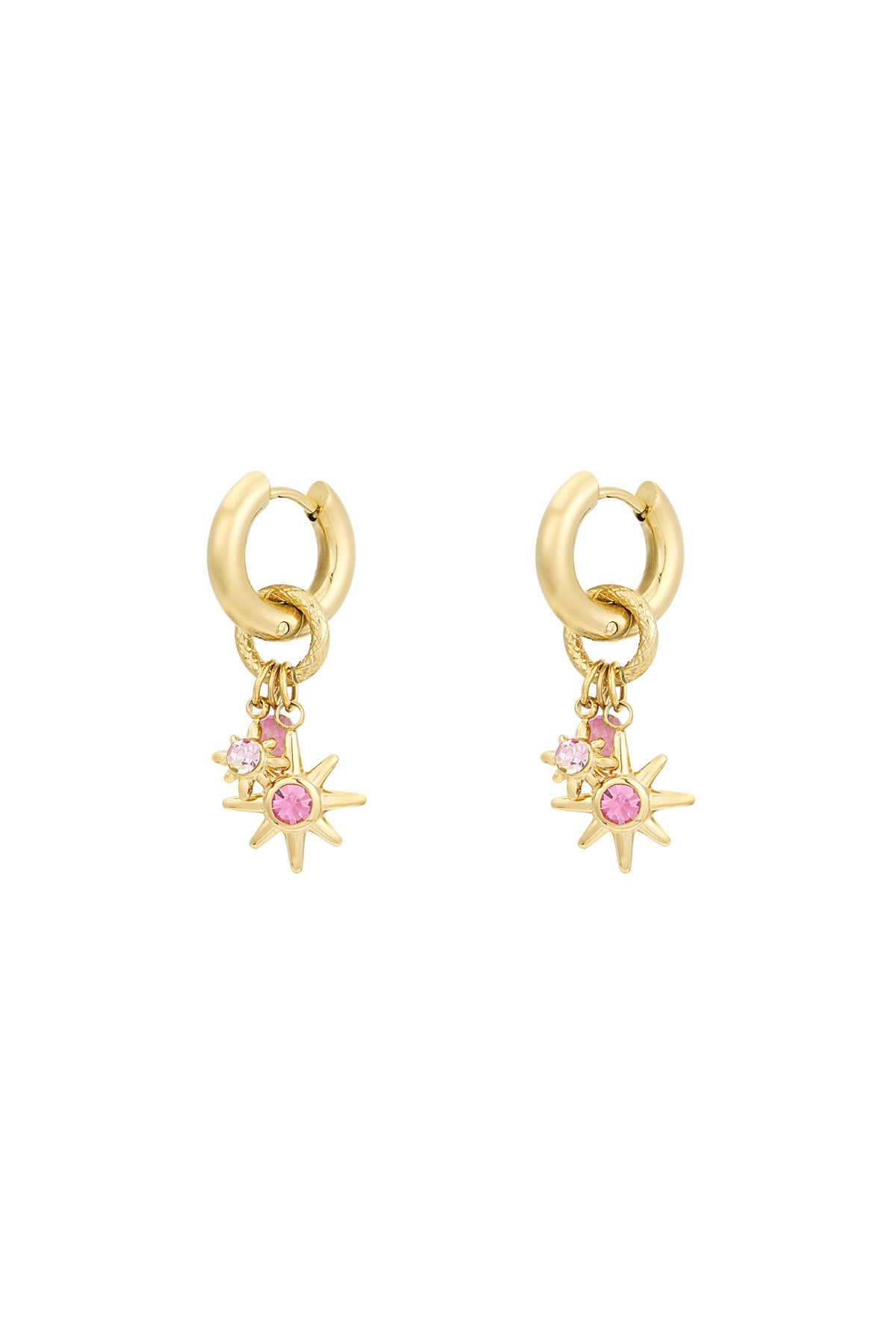 Elegant Pink & Silver Drop Earrings for Timeless Style