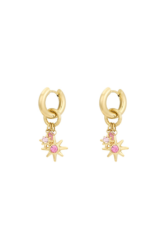 Elegant Pink & Silver Drop Earrings for Timeless Style