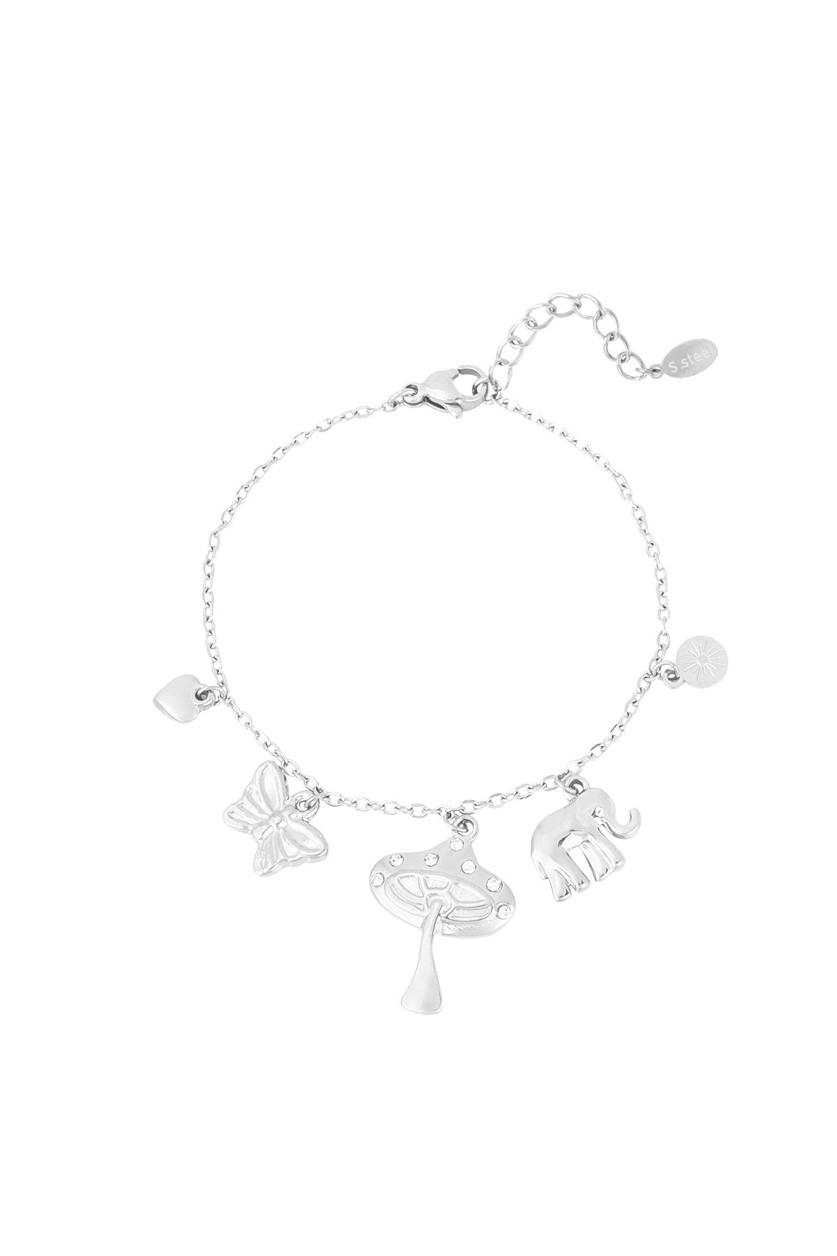 Elegant Stainless Steel Charm Bracelets in Silver & Gold