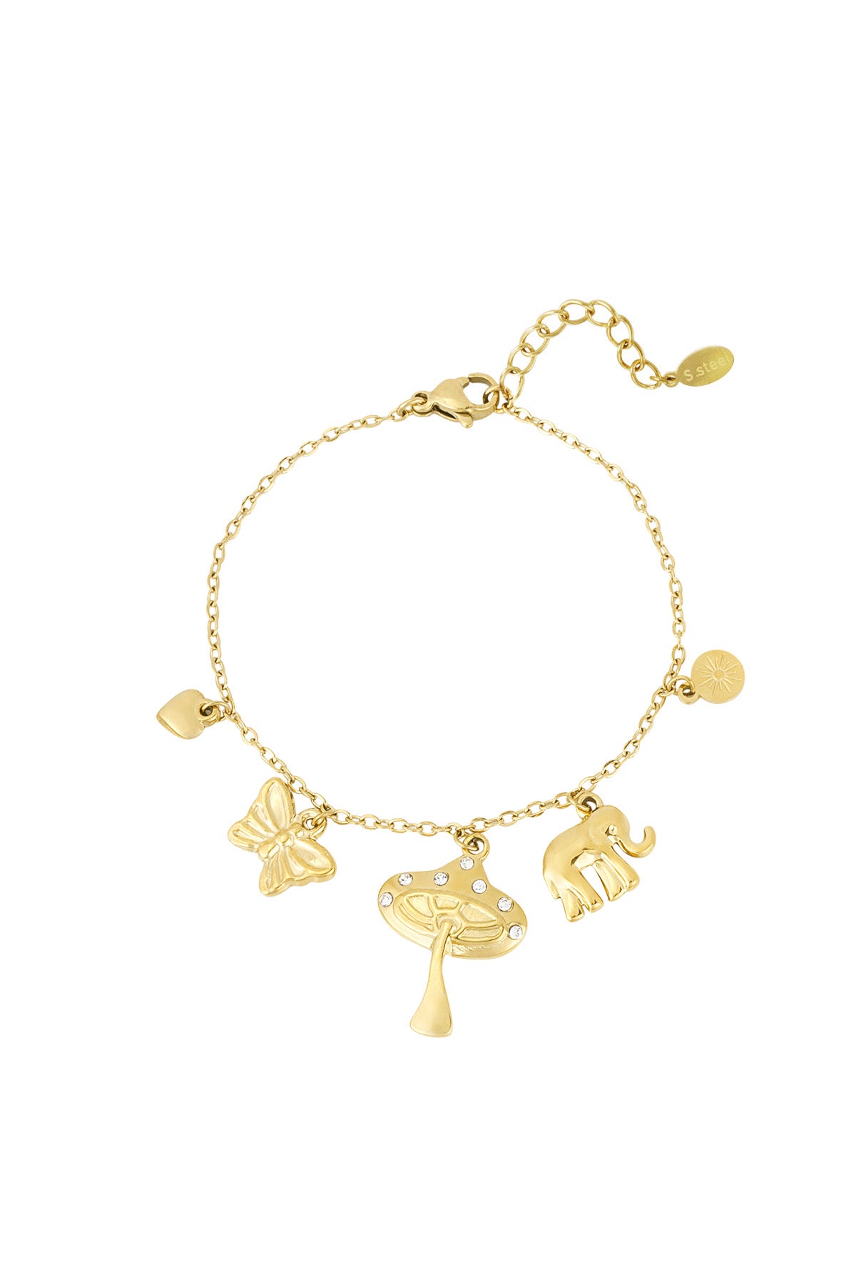 Elegant Stainless Steel Charm Bracelets in Silver & Gold