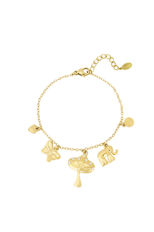 Elegant Stainless Steel Charm Bracelets in Silver & Gold
