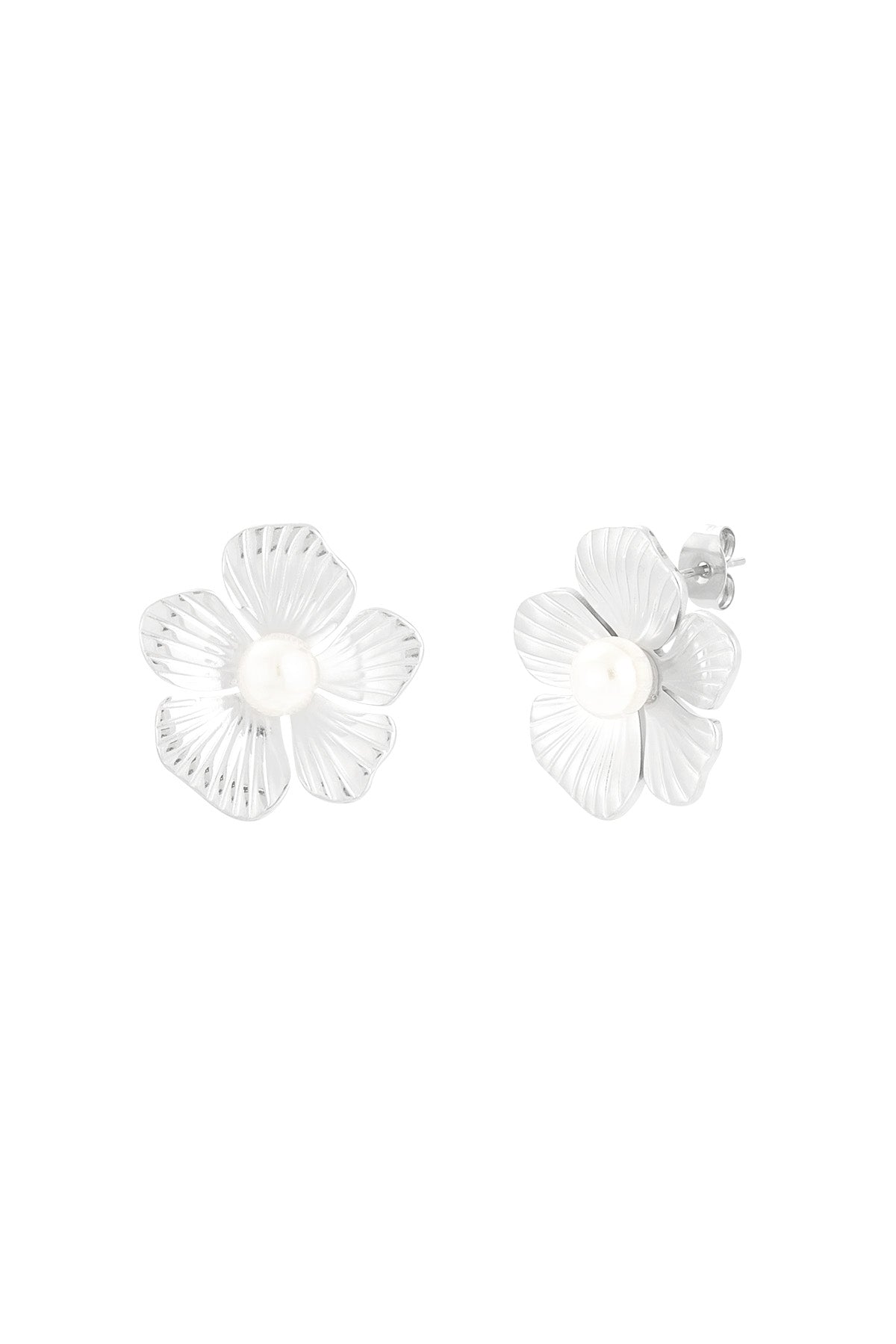 Elegant Statement Stud Earrings in Silver & Gold