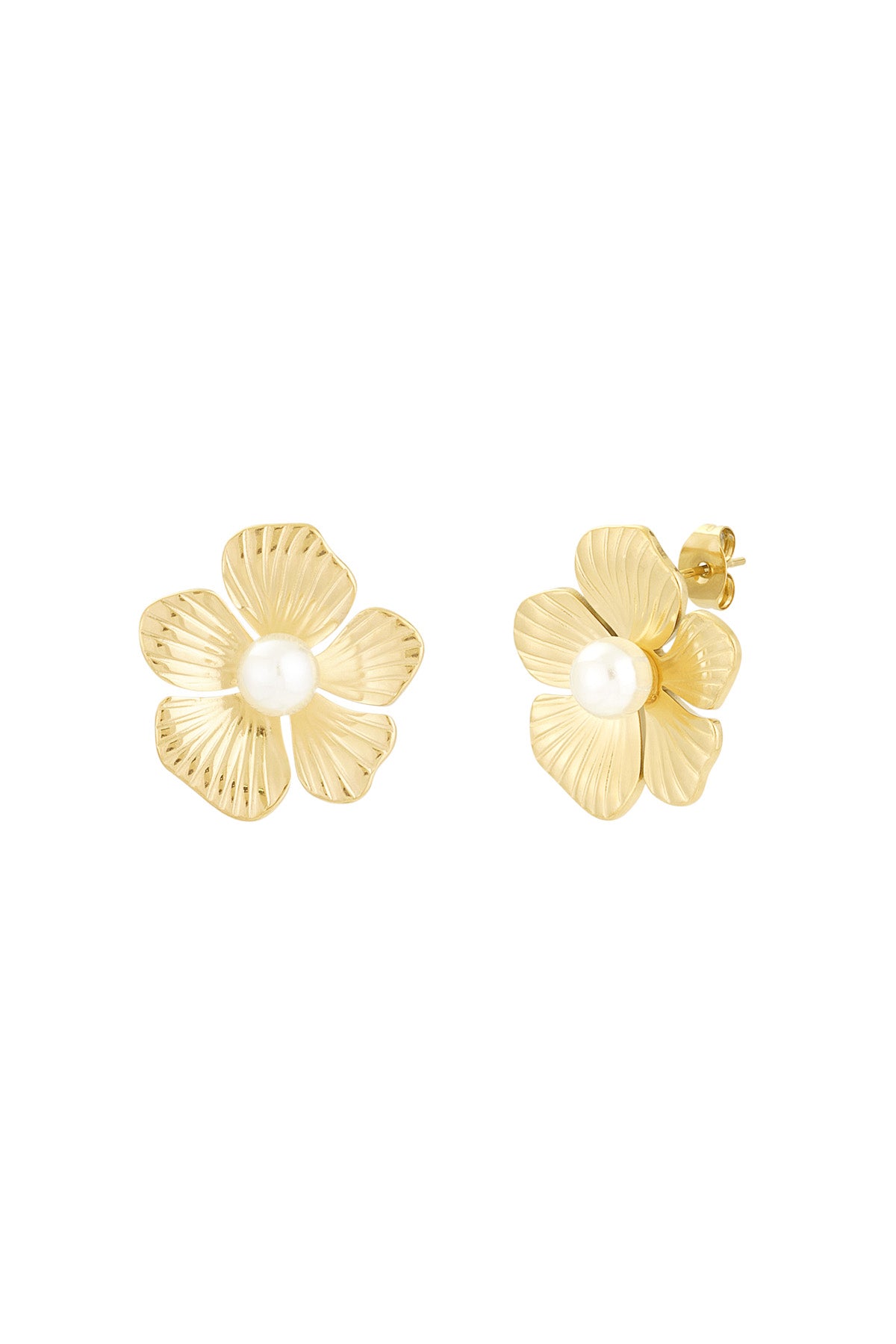 Elegant Statement Stud Earrings in Silver & Gold