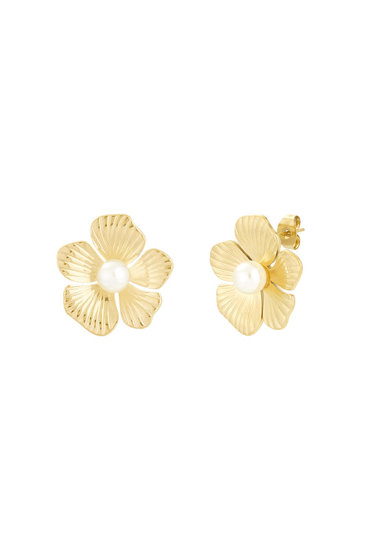 Elegant Statement Stud Earrings in Silver & Gold
