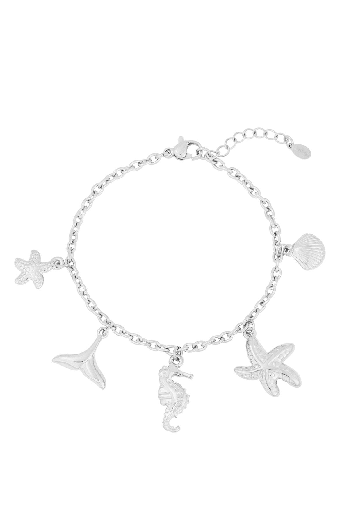 Elegant Stainless Steel Charm Bracelet - Silver & Gold