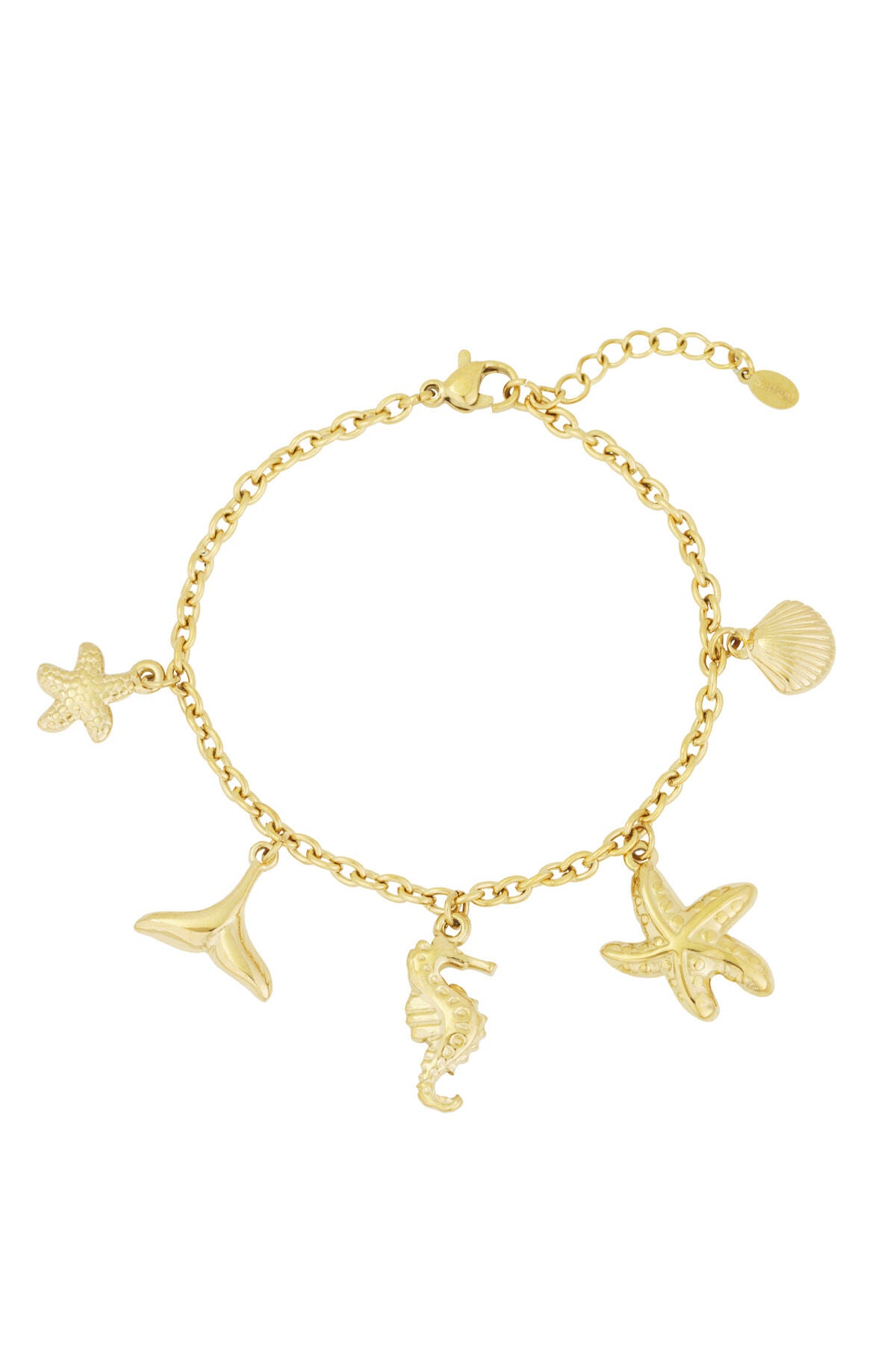 Elegant Stainless Steel Charm Bracelet - Silver & Gold