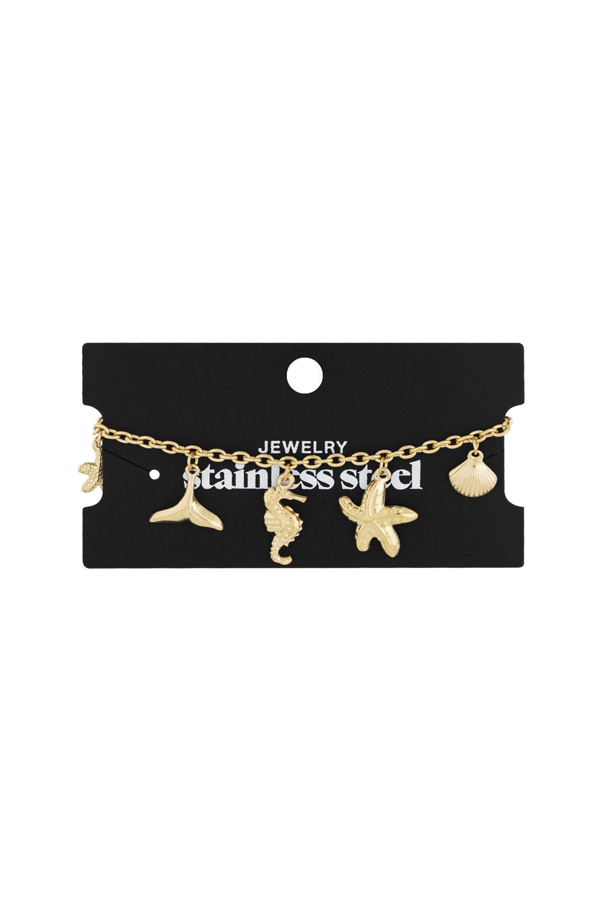 Elegant Stainless Steel Charm Bracelet - Silver & Gold
