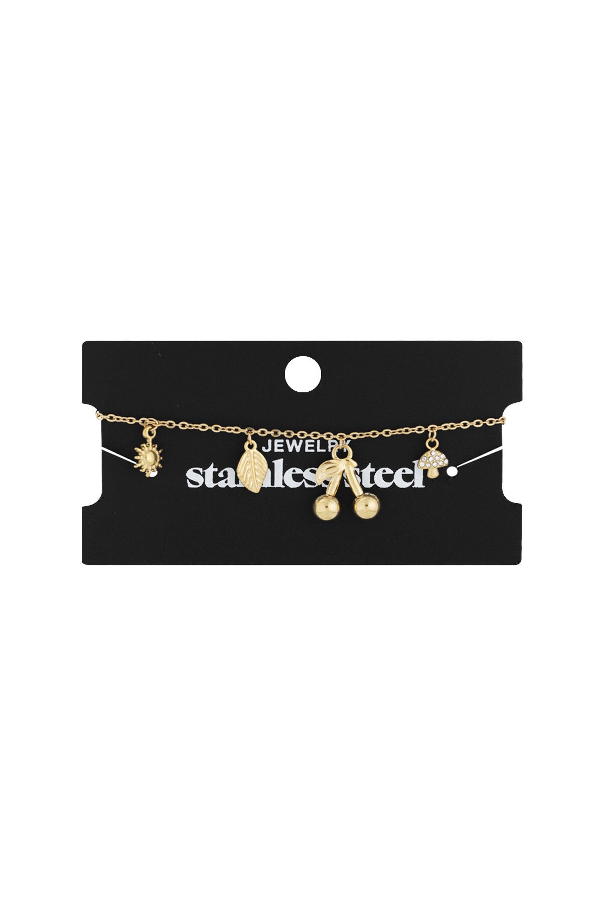 Stylish Gold Stainless Steel Charm Bracelet for Women