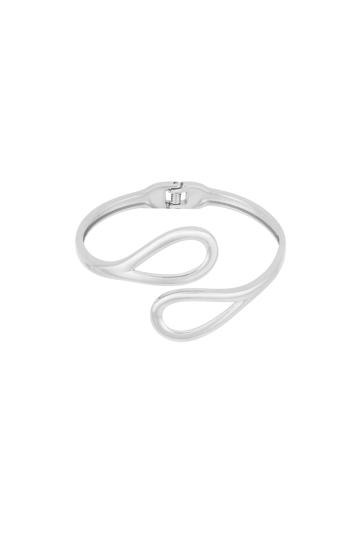 Elegant Stainless Steel Cuff Bracelet - Silver & Gold