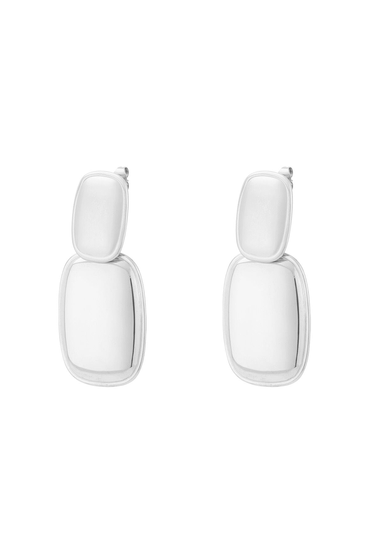 Stylish Drop Earrings in Silver, Gold, and Two-Tone