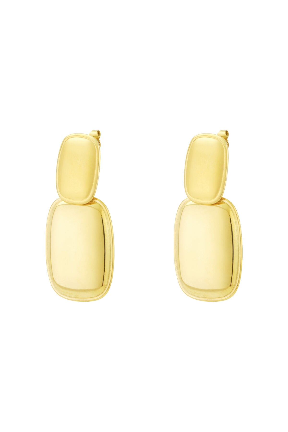 Stylish Drop Earrings in Silver, Gold, and Two-Tone