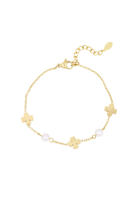 Stylish Stainless Steel Clover Charm Bracelet