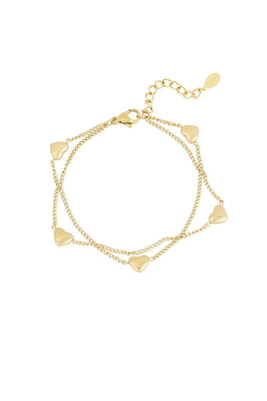 Elegant Stainless Steel Charm Bracelets - Silver & Gold